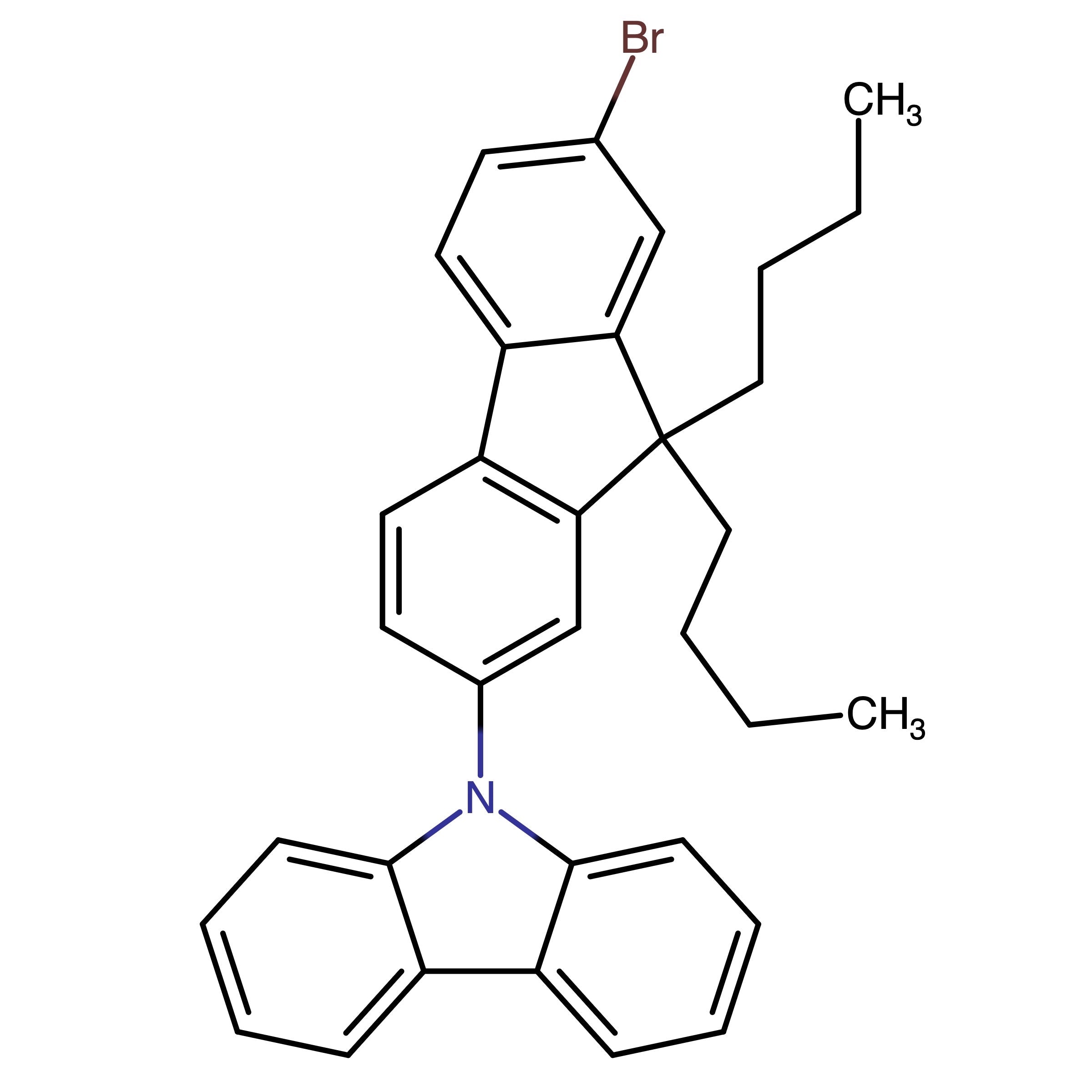 CAS RN 1620691-81-7 | 9-(7-Bromo-9,9-dibutyl-9H-fluoren-2-yl)-9H-carbazole