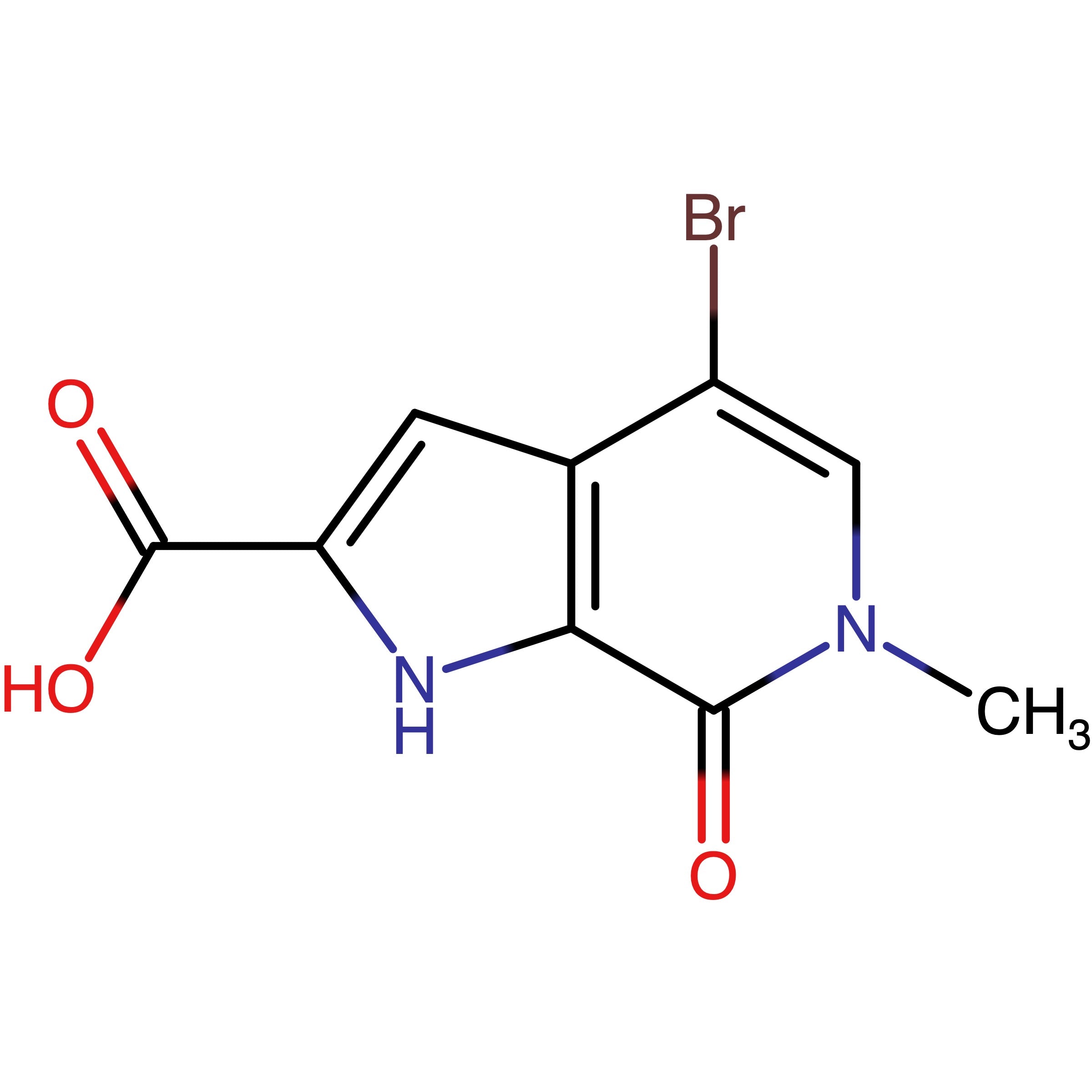 CAS RN 1622303-52-9 | 4-Bromo-6-methyl-7-oxo-6,7-dihydro-1H-pyrrolo[2,3-c]pyridine-2-carboxylic acid | MFCD31635096