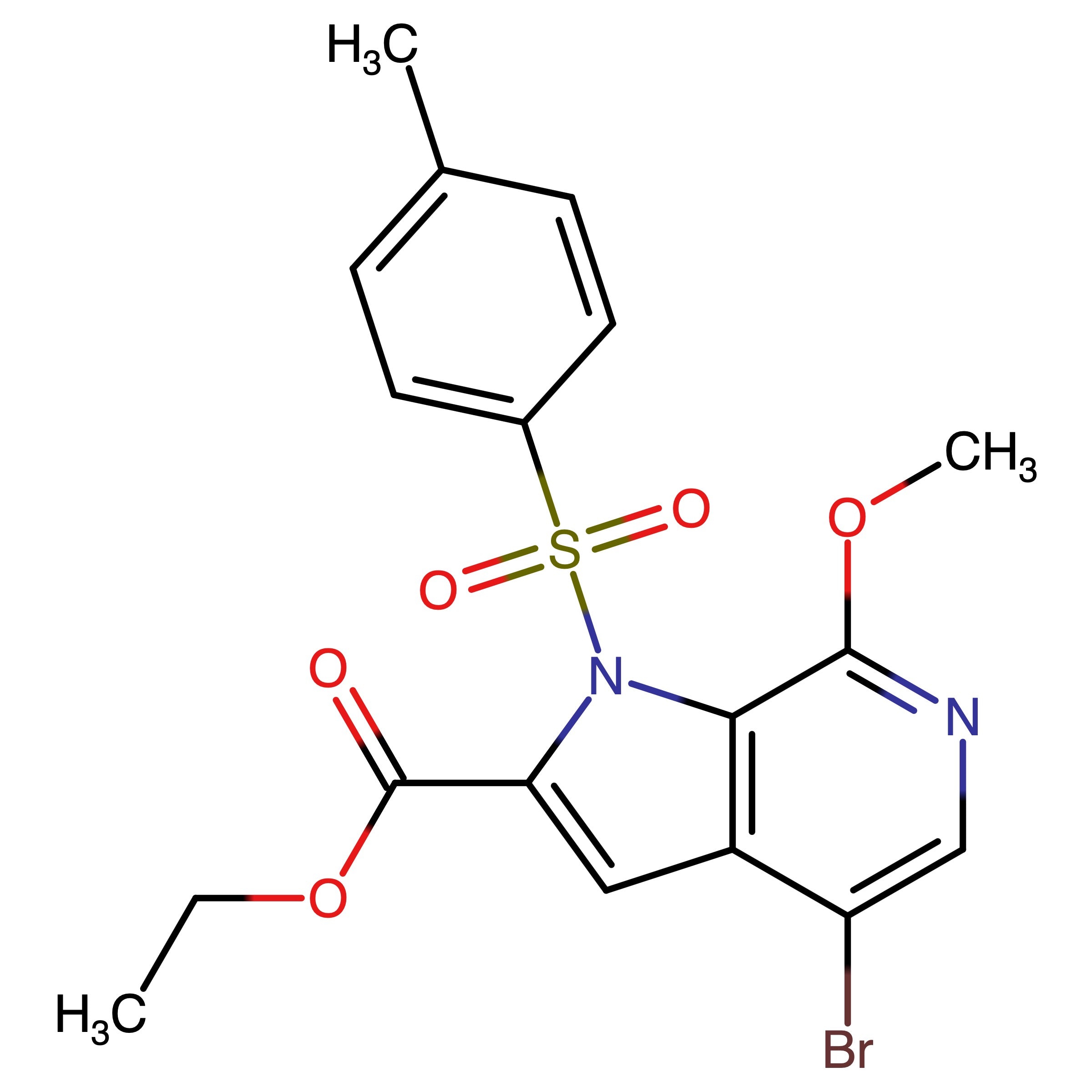 CAS RN 1628864-24-3 | Ethyl 4-bromo-7-methoxy-1-tosyl-1H-pyrrolo[2,3-c]pyridine-2-carboxylate | MFCD32199192