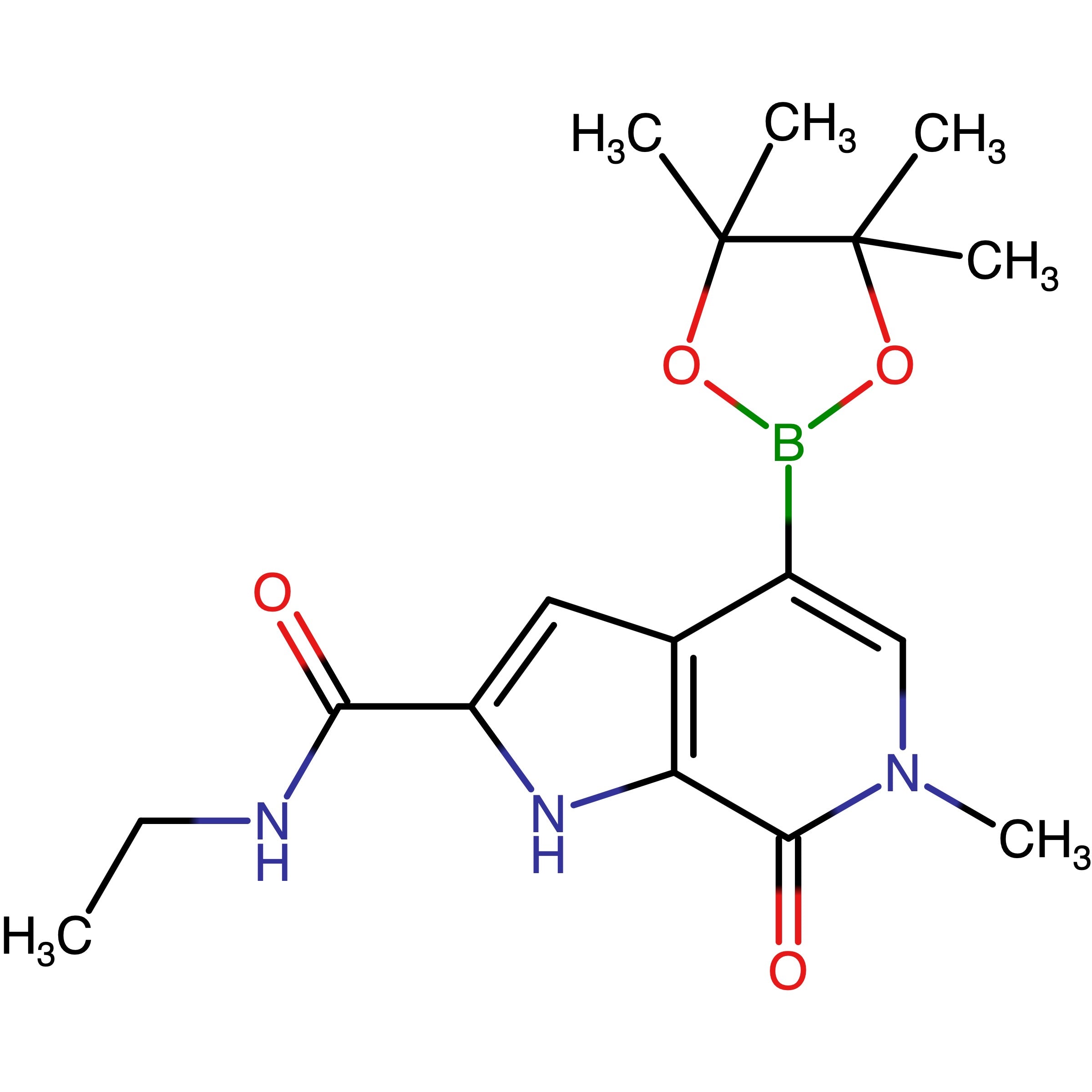 CAS RN 1628864-80-1 | N-Ethyl-6-methyl-7-oxo-4-(4,4,5,5-tetramethyl-1,3,2-dioxaborolan-2-yl)-6,7-dihydro-1H-pyrrolo[2,3-c]pyridine-2-carboxamide | MFCD31925660