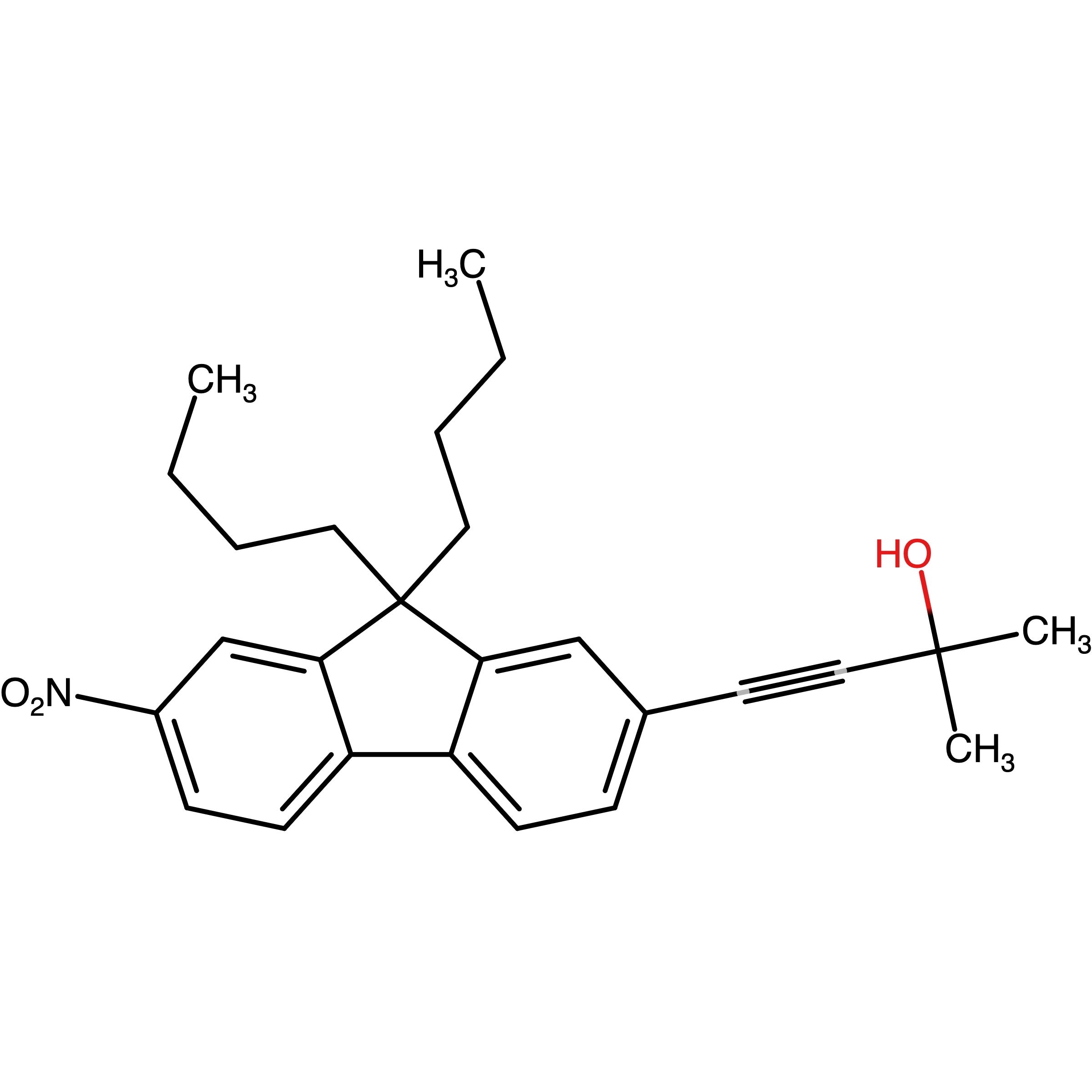 CAS RN 1662715-14-1 | 4-(9,9-Dibutyl-7-nitro-9H-fluoren-2-yl)-2-methylbut-3-yn-2-ol