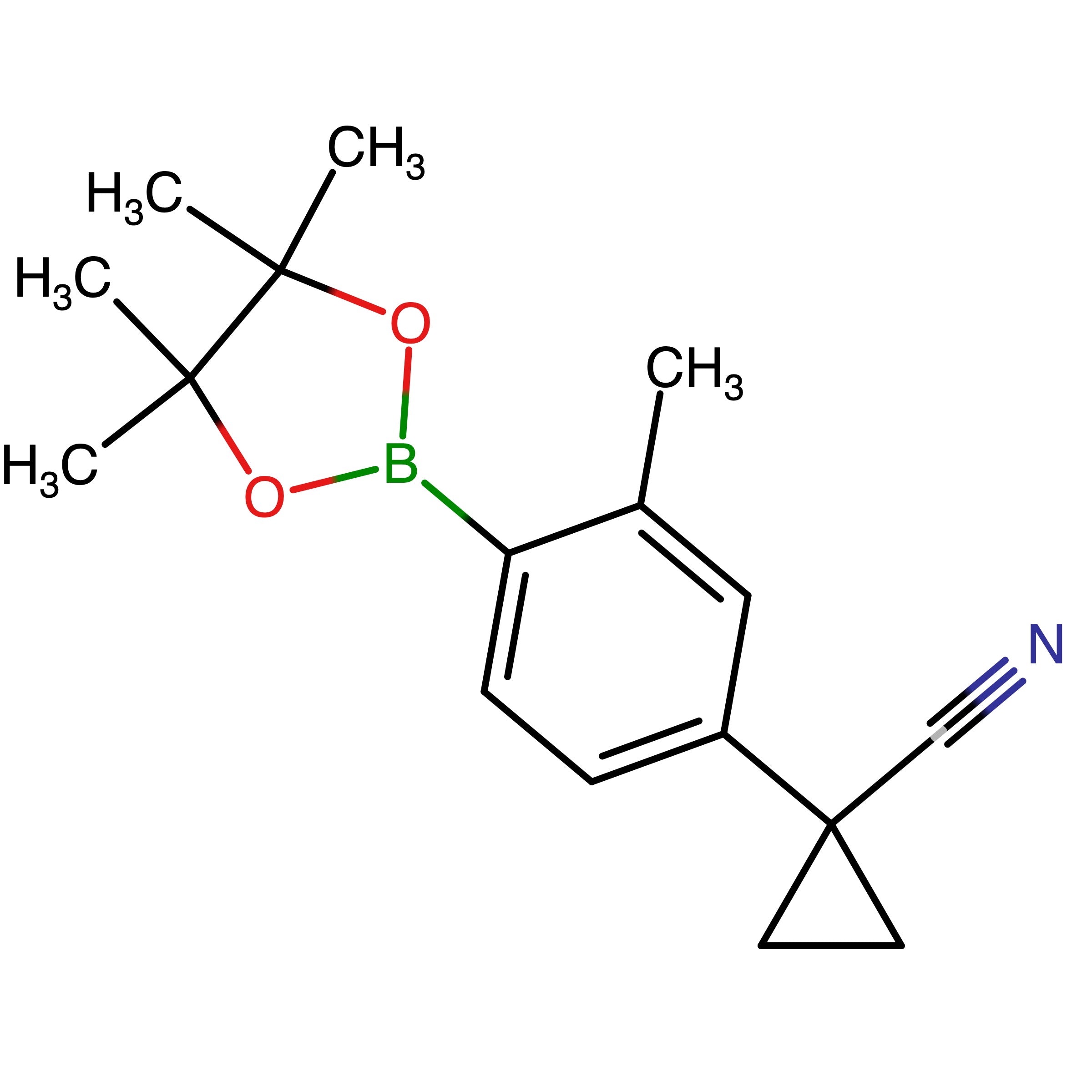 CAS RN 1818380-84-5 | 1-(3-Methyl-4-(4,4,5,5-tetramethyl-1,3,2-dioxaborolan-2-yl)phenyl)cyclopropanecarbonitrile | MFCD24039889