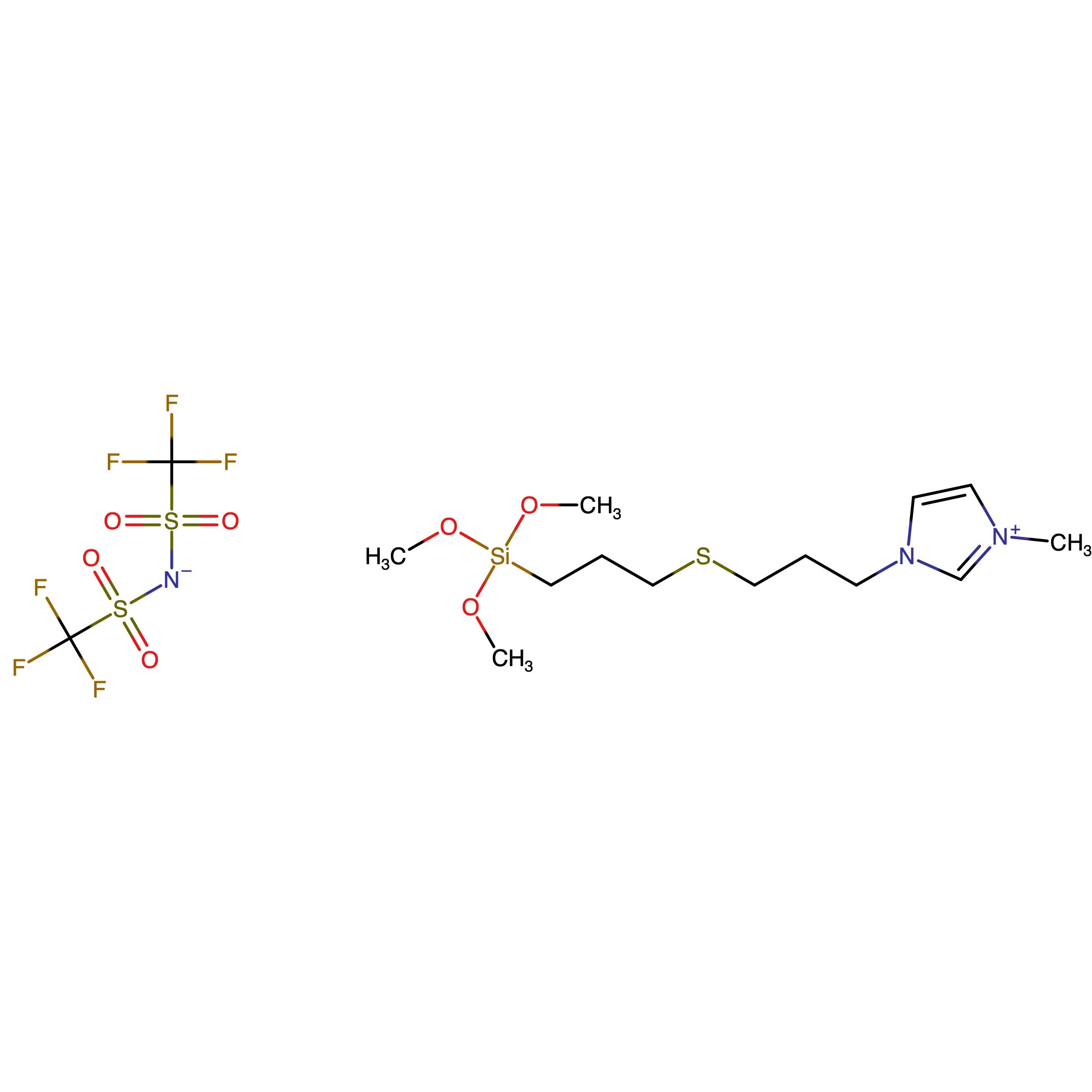 CAS RN 1848880-16-9 | Bis(trifluoromethylsulfonyl)azanide;trimethoxy-[3-[3-(3-methylimidazol-3-ium-1-yl)propylsulfanyl]propyl]silane