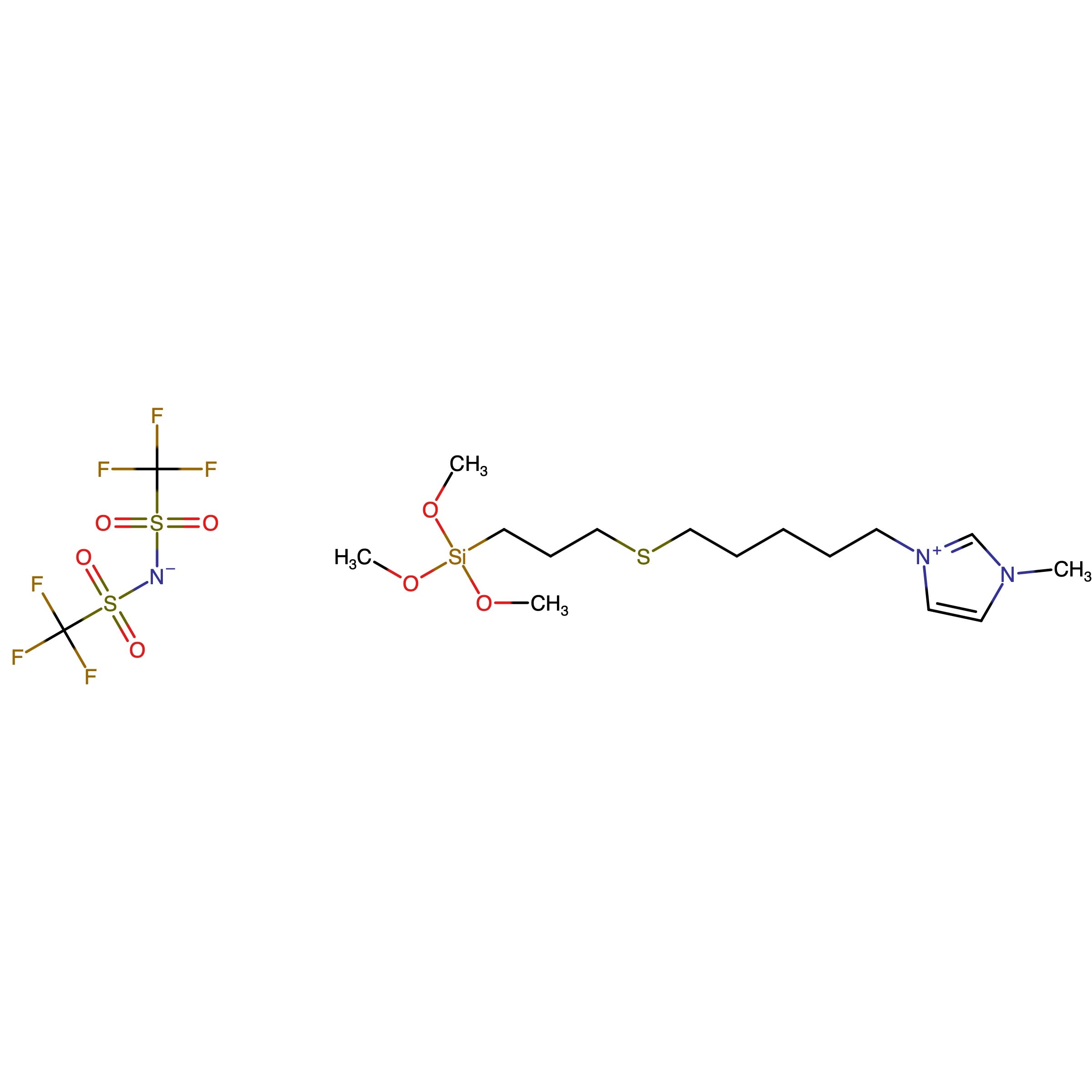 CAS RN 1848880-20-5 | Bis(trifluoromethylsulfonyl)azanide;trimethoxy-[5-[3-(3-methylimidazol-3-ium-1-yl)pentylsulfanyl]propyl]silane