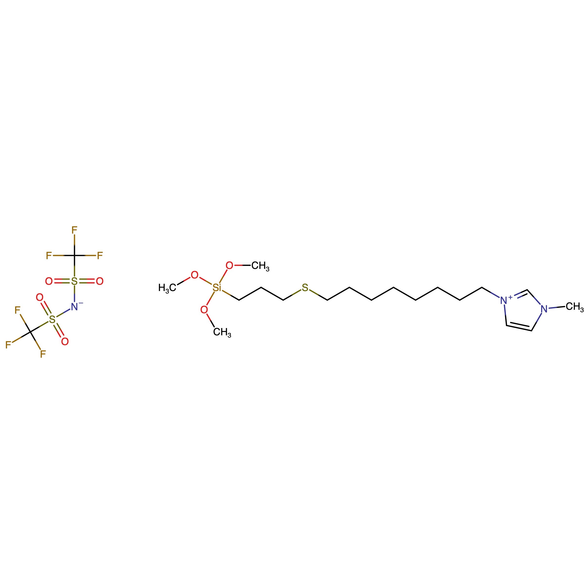 CAS RN 1848880-26-1 | Bis(trifluoromethylsulfonyl)azanide;trimethoxy-[8-[3-(3-methylimidazol-3-ium-1-yl)octylsulfanyl]propyl]silane
