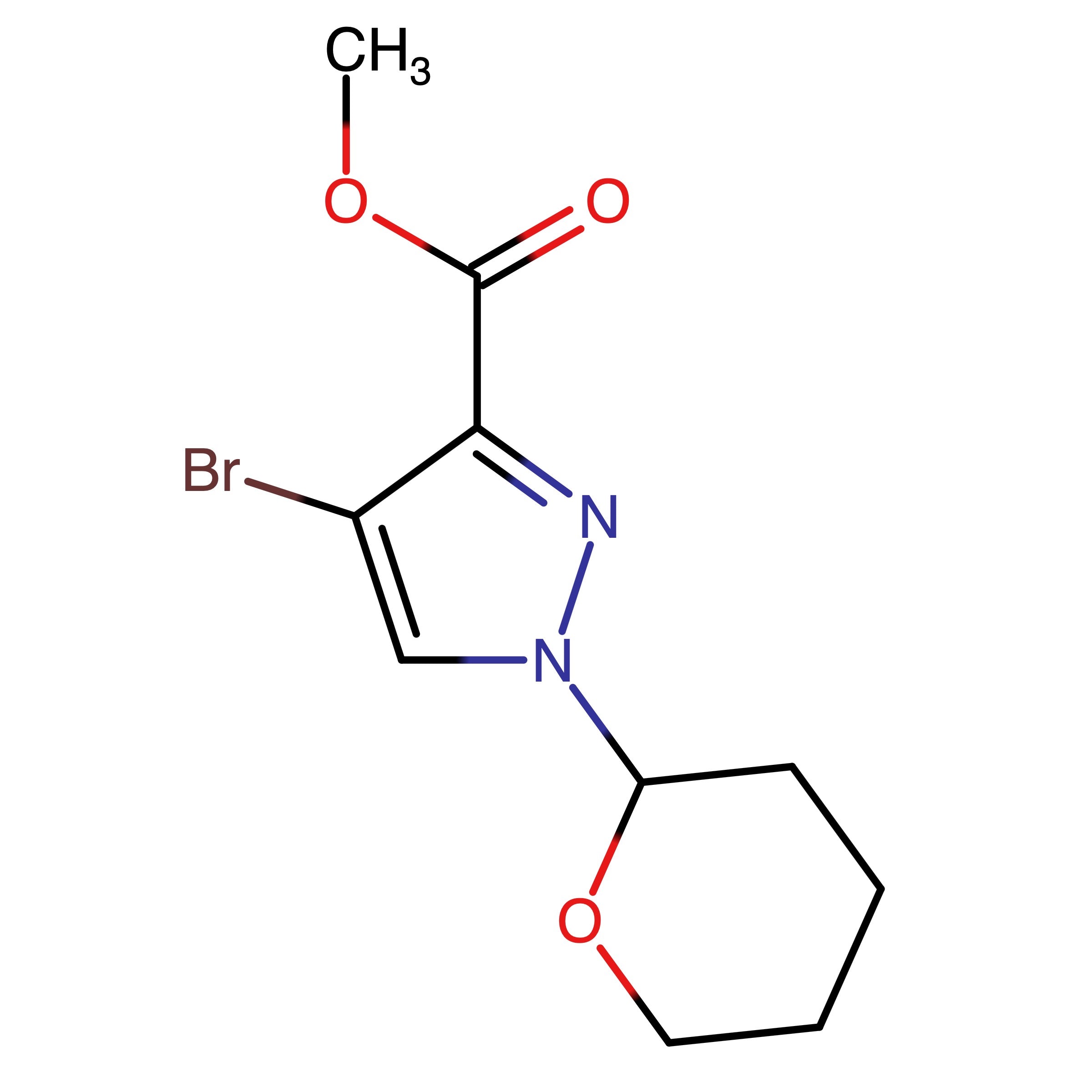 CAS RN 190263-30-0 | Name: Methyl 4-bromo-1-(tetrahydro-2H-pyran-2-yl)-1H-pyrazole-3-carboxylate