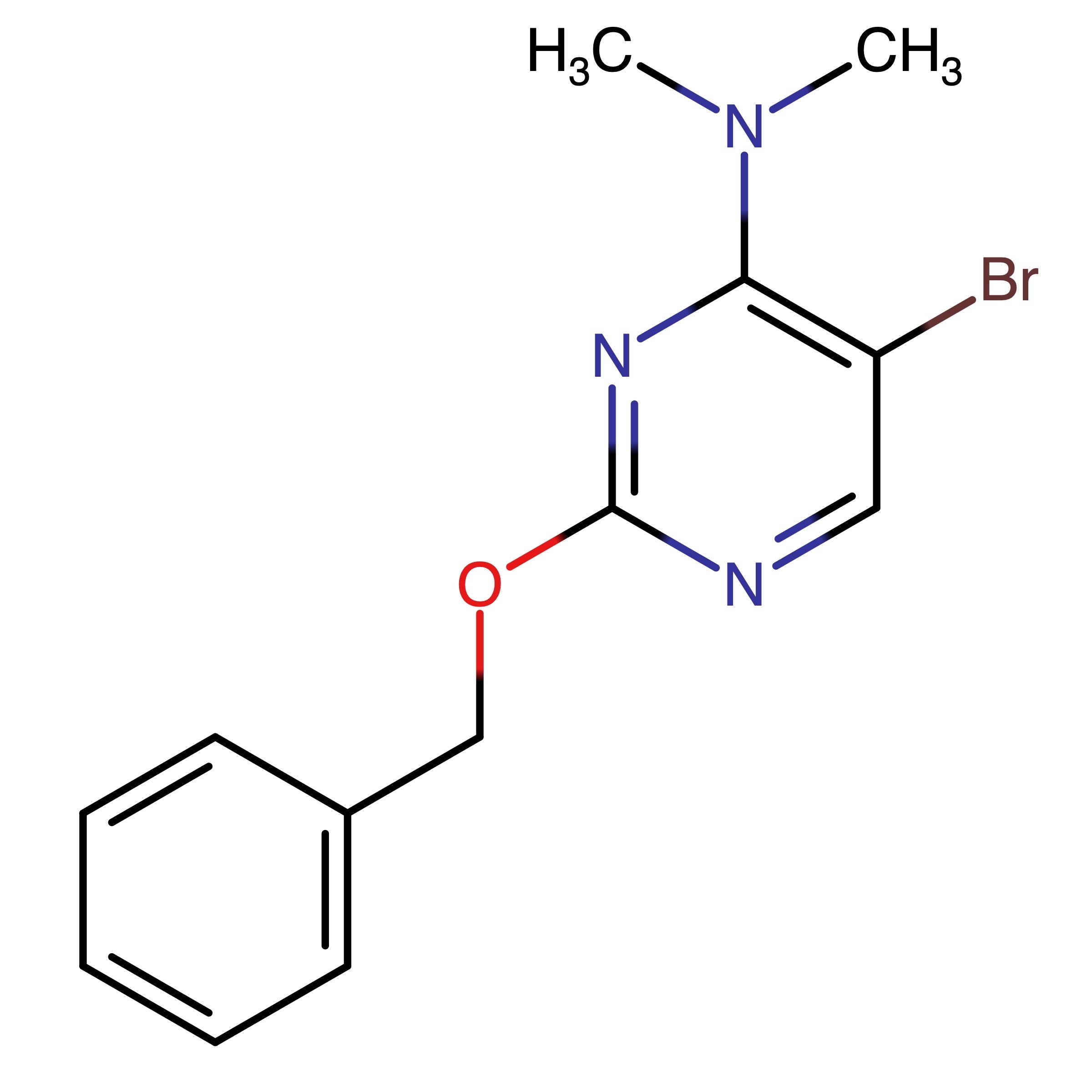 CAS RN 205672-18-0 | 2-(Benzyloxy)-5-bromo-N,N-dimethylpyrimidin-4-amine | MFCD18434478