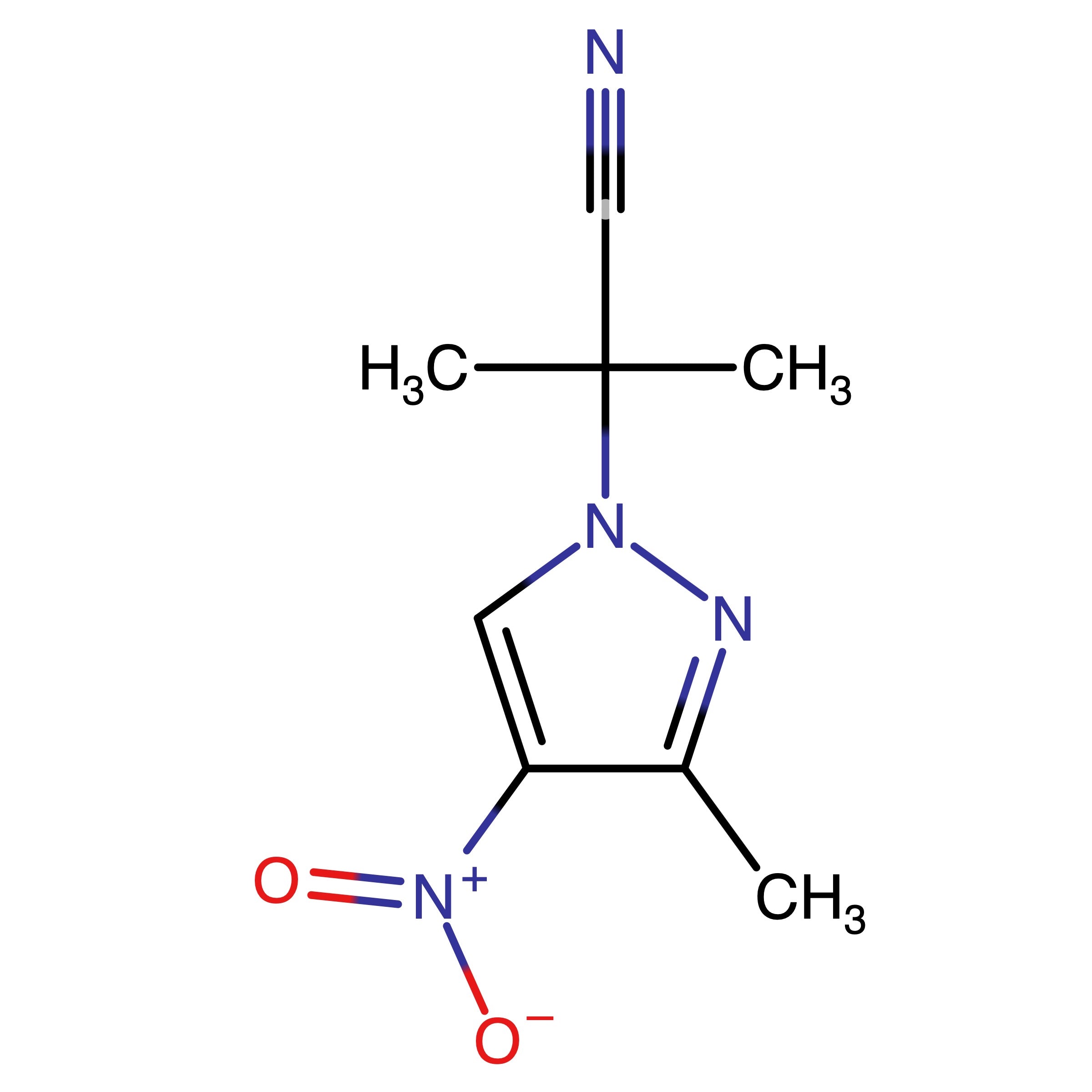 CAS RN 2098581-80-5 | 2-Methyl-2-(3-methyl-4-nitro-1H-pyrazol-1-yl)propanenitrile | MFCD32900856