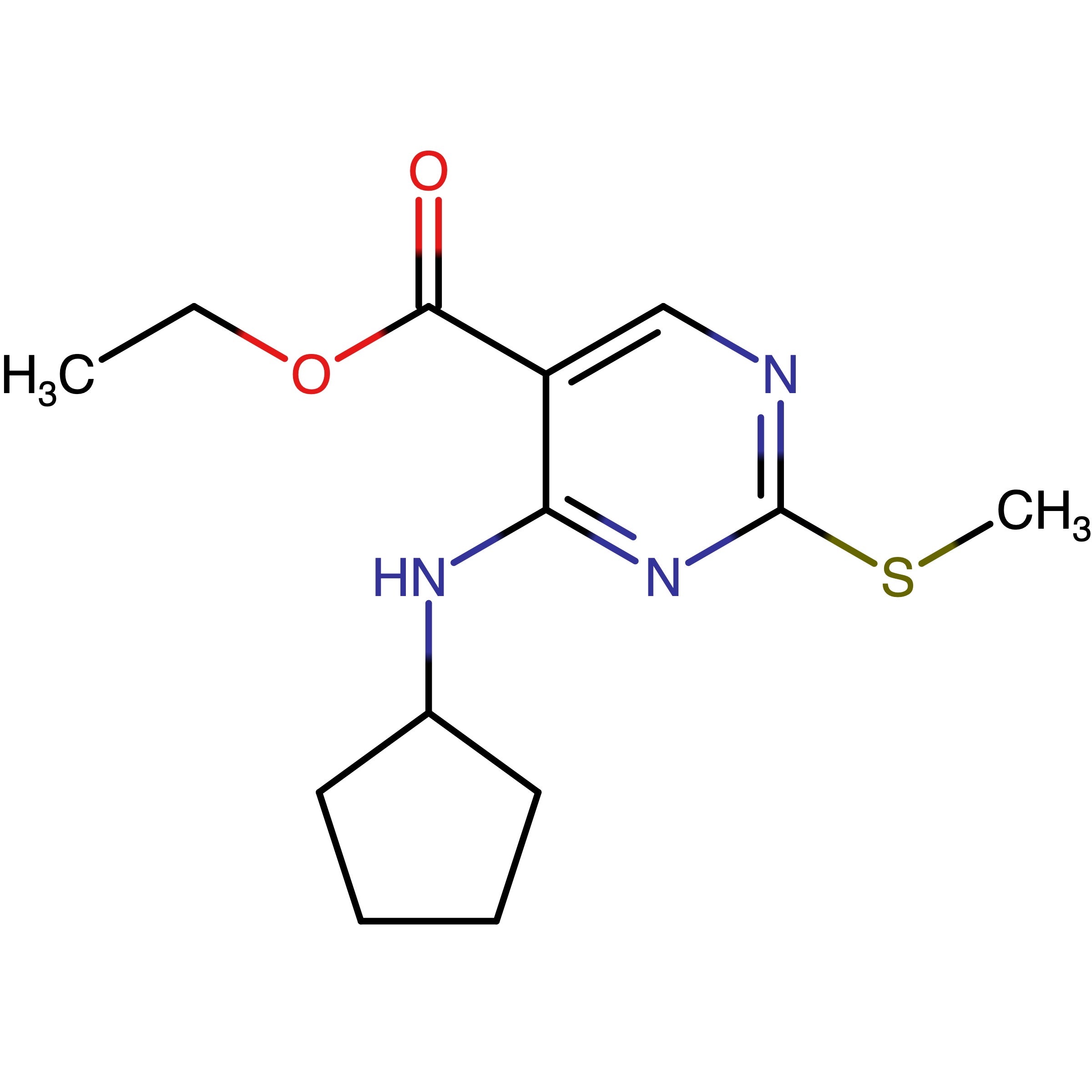 CAS RN 211245-62-4 | Ethyl 4-(cyclopentylamino)-2-(methylthio)pyrimidine-5-carboxylate | MFCD09833994
