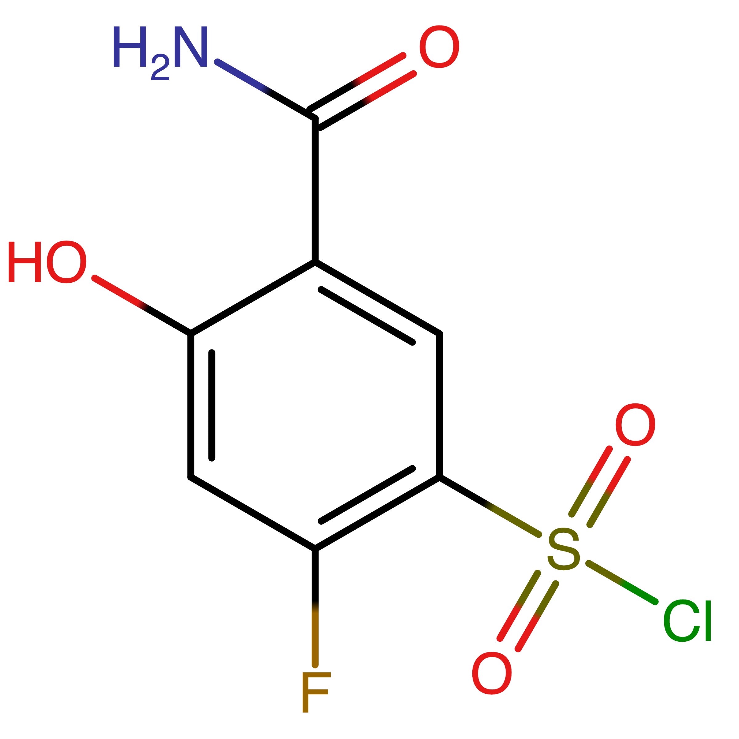 CAS RN 2132397-61-4 | 5-Carbamoyl-2-fluoro-4-hydroxybenzene-1-sulfonyl chloride