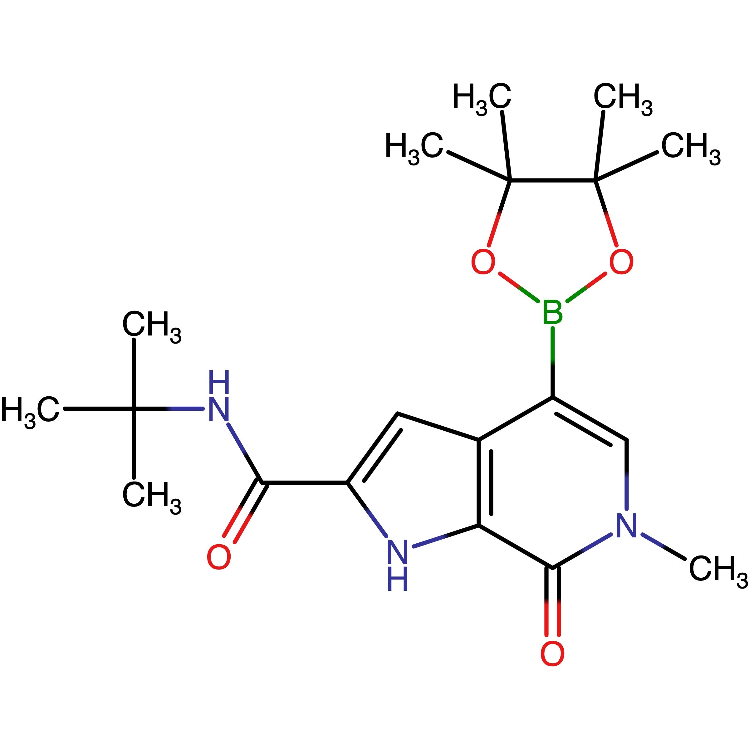 CAS RN 2138863-25-7 | N-(tert-Butyl)-6-methyl-7-oxo-4-(4,4,5,5-tetramethyl-1,3,2-dioxaborolan-2-yl)-6,7-dihydro-1H-pyrrolo[2,3-c]pyridine-2-carboxamide 