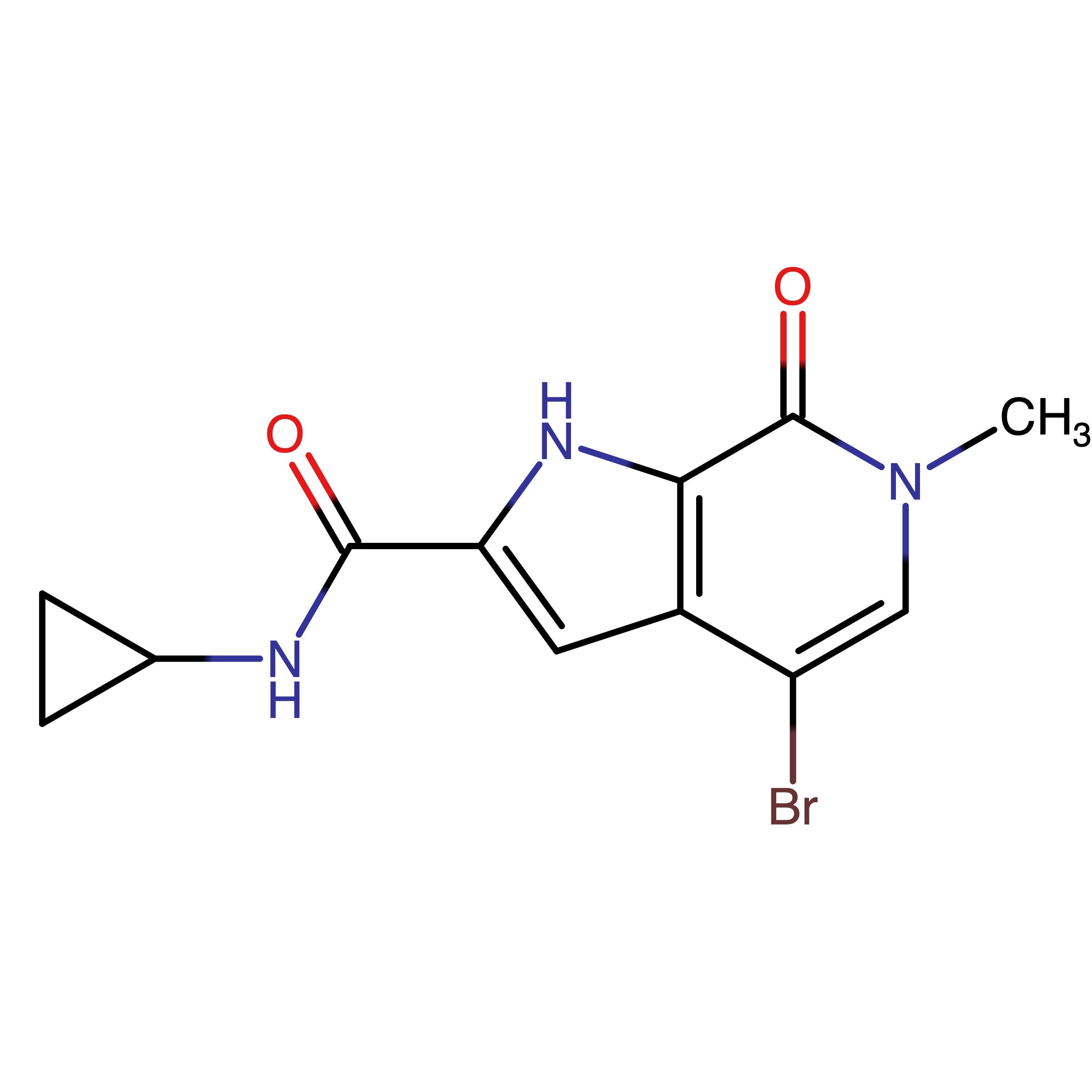 CAS RN 2138864-24-9 | 4-Bromo-N-cyclopropyl-6-methyl-7-oxo-6,7-dihydro-1H-pyrrolo[2,3-c]pyridine-2-carboxamide 