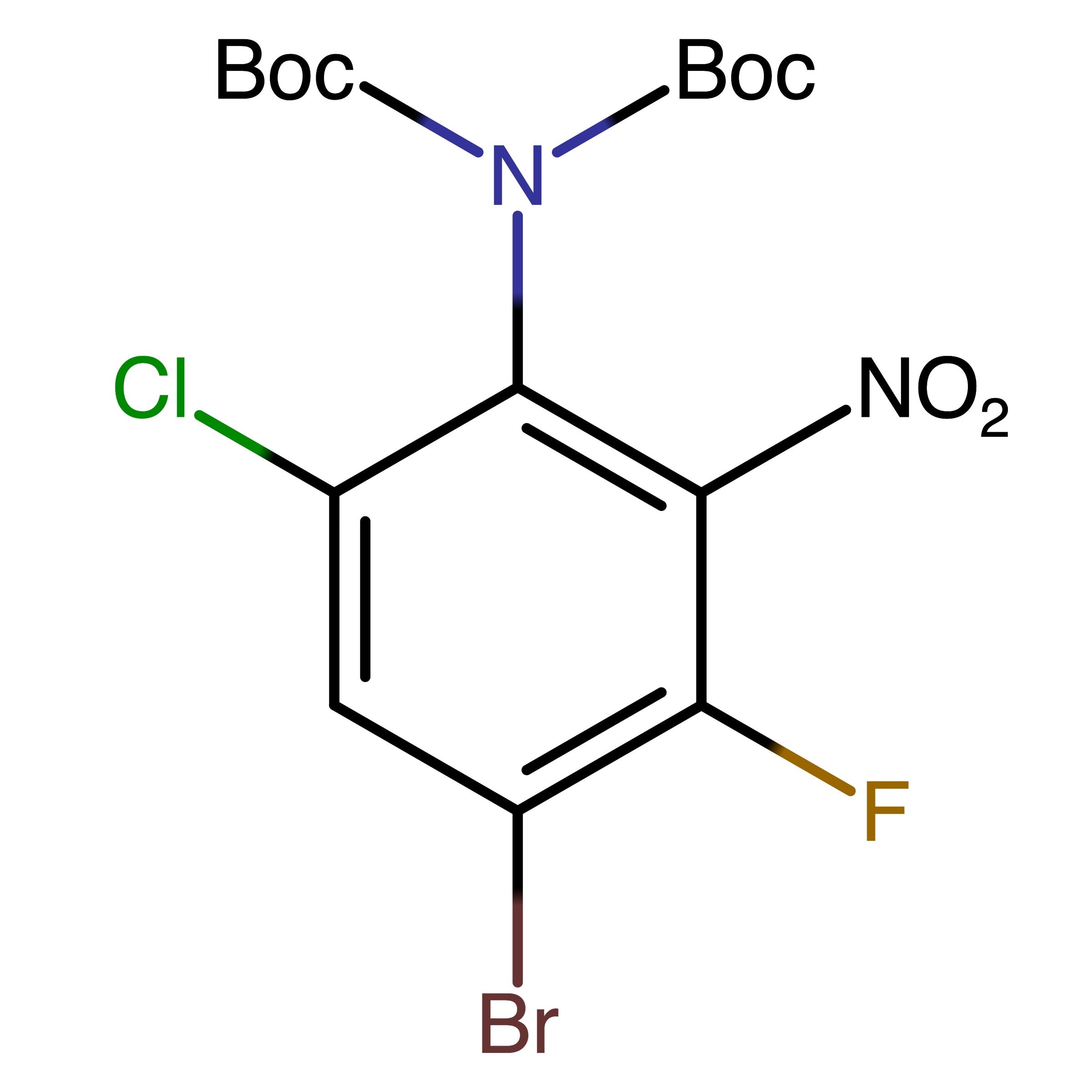 CAS RN 2173069-50-4 | t-Butyl N-(4-bromo-6-chloro-3-fluoro-2-nitrophenyl)-N-[(tert-butoxy)carbonyl]carbamate