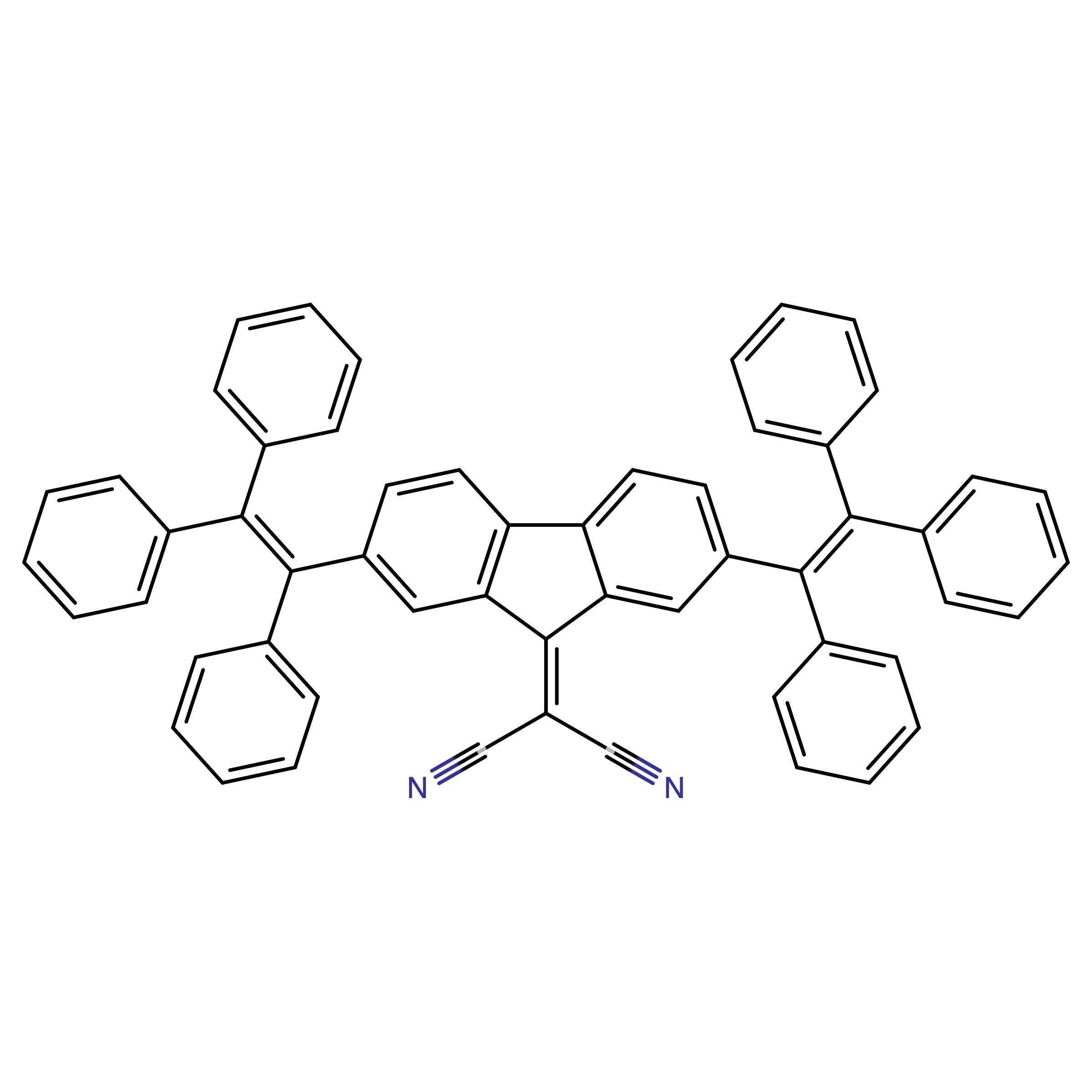 CAS RN 2198713-02-7 | 2-(2,7-Bis(1,2,2-triphenylvinyl)-9H-fluoren-9-ylidene)malononitrile