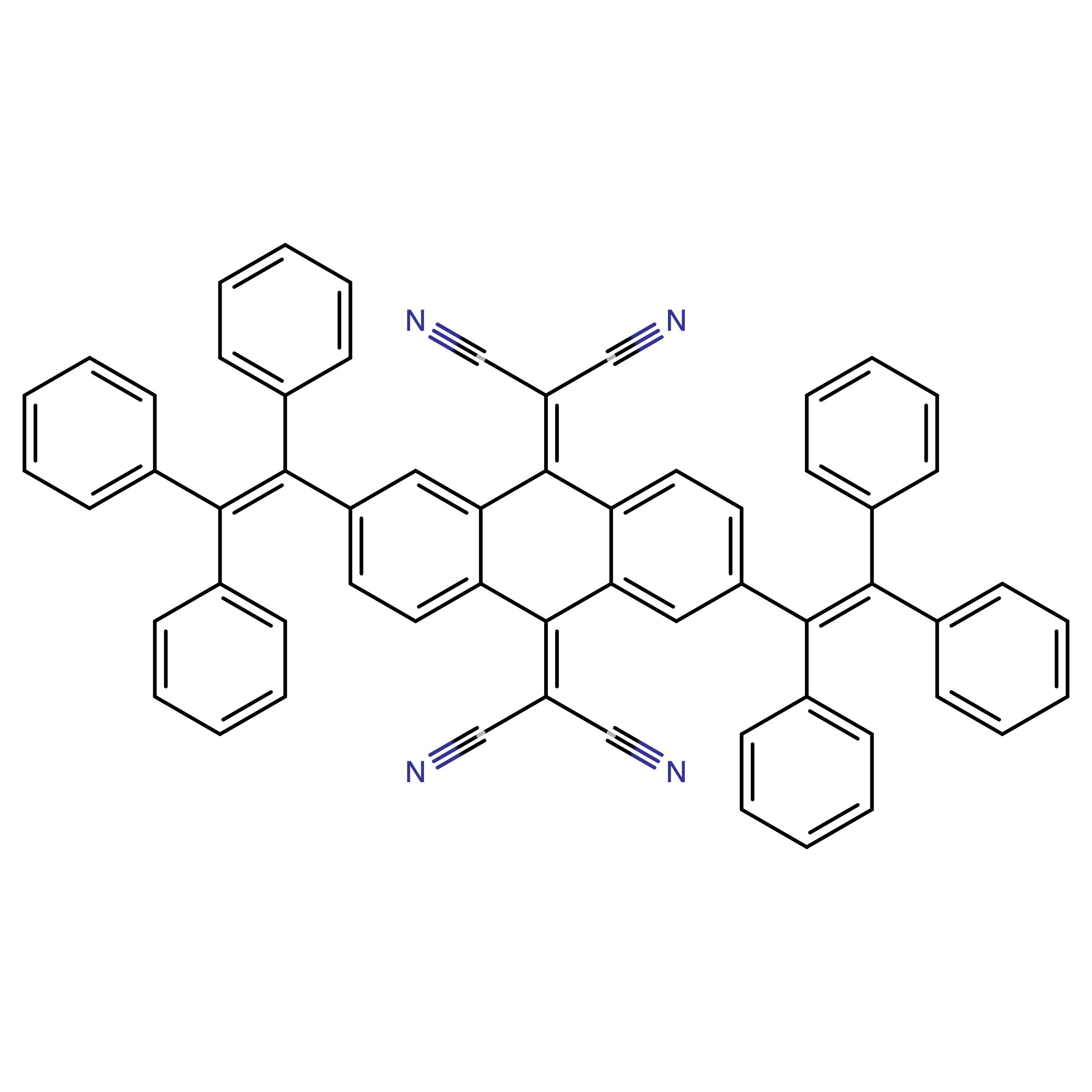 CAS RN 2198713-03-8 | 2,2'-(2,6-Bis(1,2,2-triphenylvinyl)anthracene-9,10-diylidene)dimalononitrile