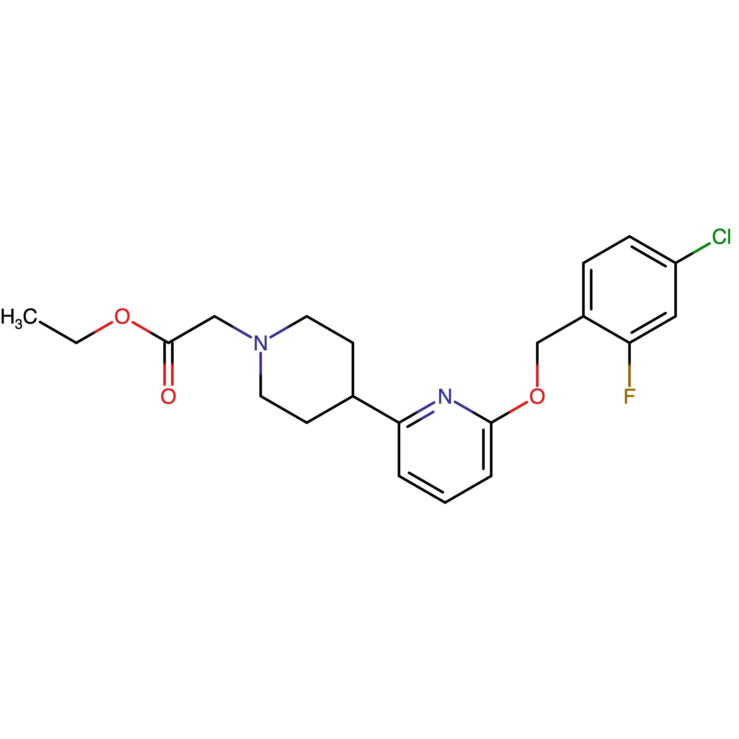 CAS RN 2230200-30-1 | Ethyl 2-(4-(6-((4-chloro-2-fluorobenzyl)oxy)pyridin-2-yl)piperidin-1-yl)acetate