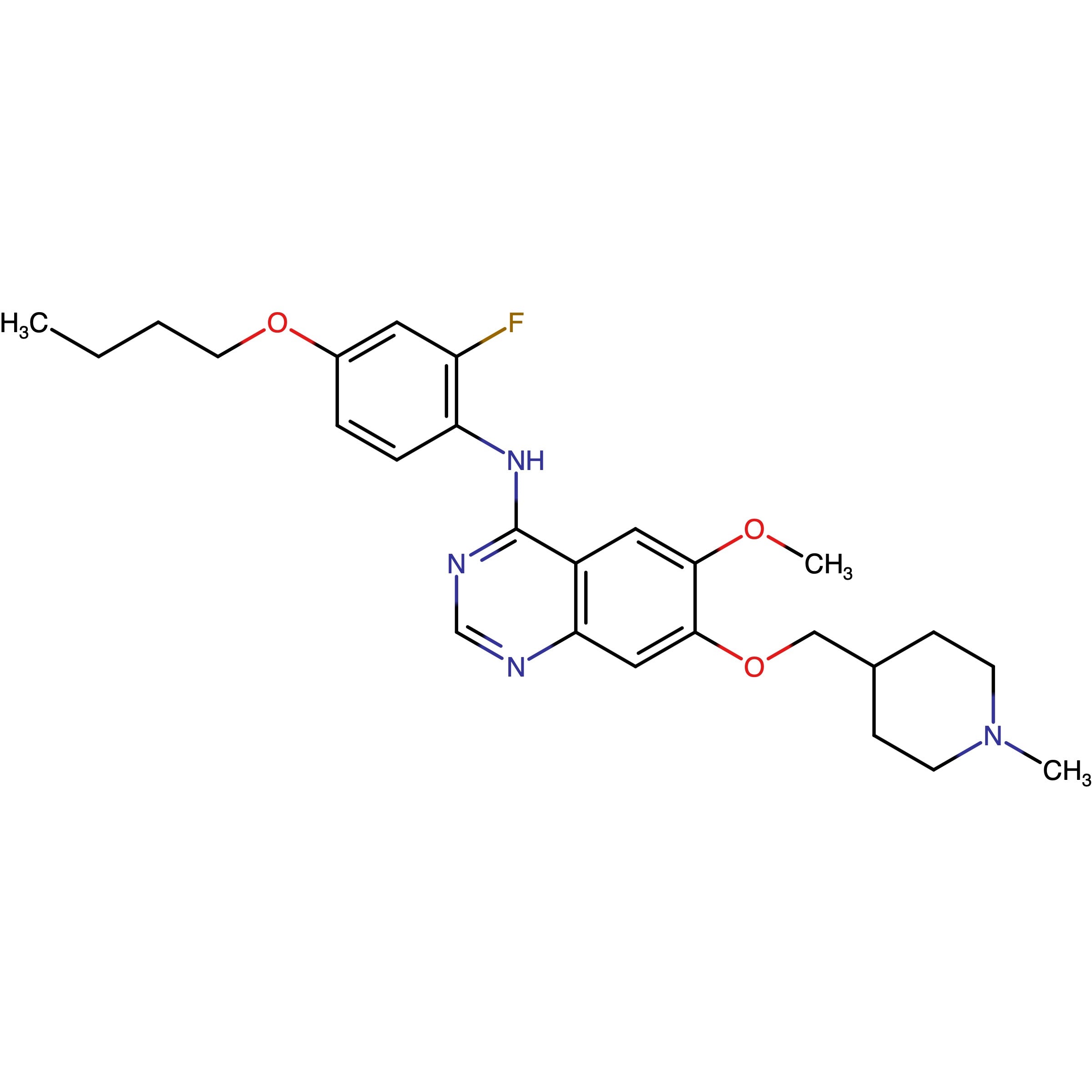 CAS RN 2281917-66-4 | Name: N-(4-Butoxy-2-fluorophenyl)-6-methoxy-7-[(1-methylpiperidin-4-yl)methoxy]quinazolin-4-amine