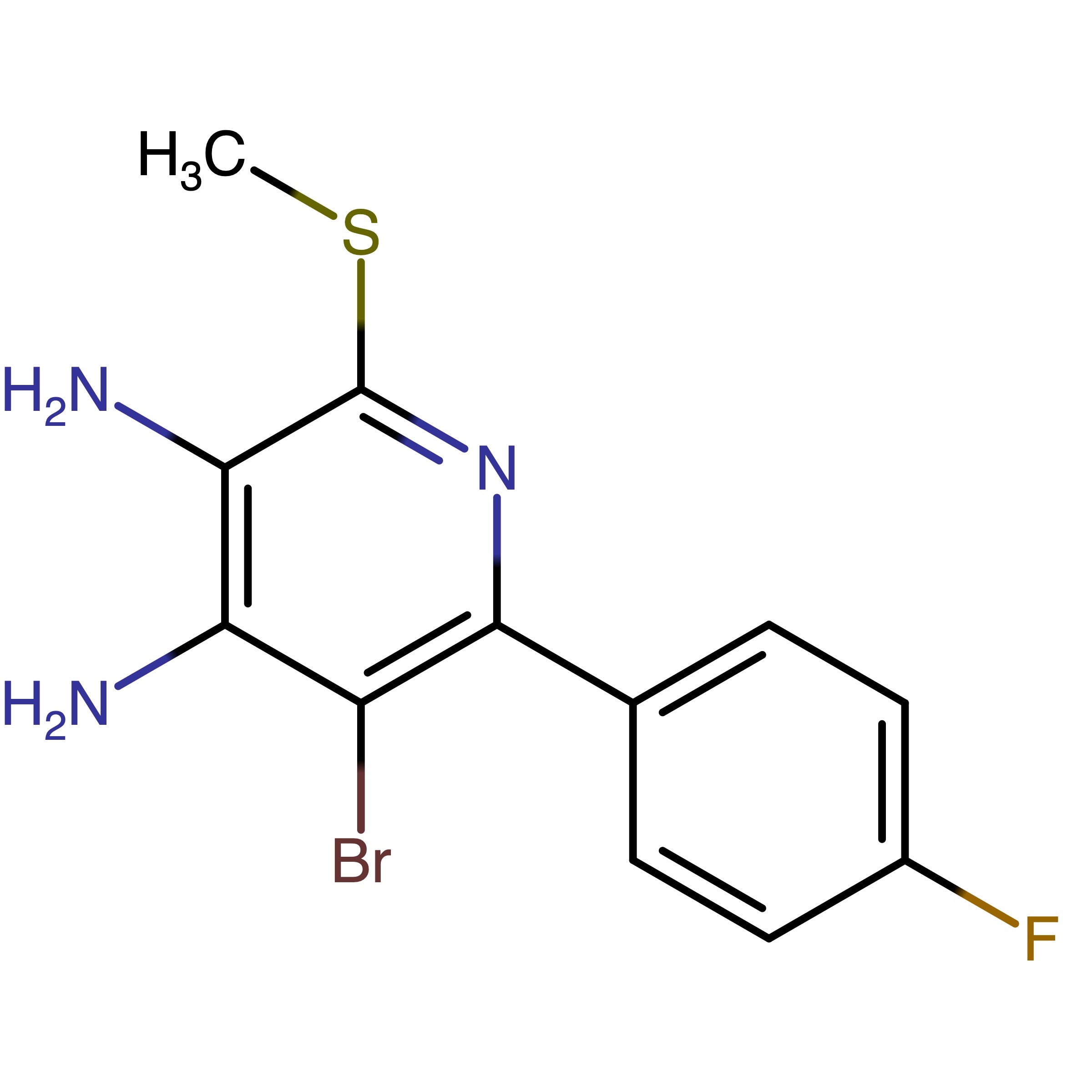 CAS RN 2304630-80-4 | 5-Bromo-6-(4-fluorophenyl)-2-methylsulfanylpyridine-3,4-diamine