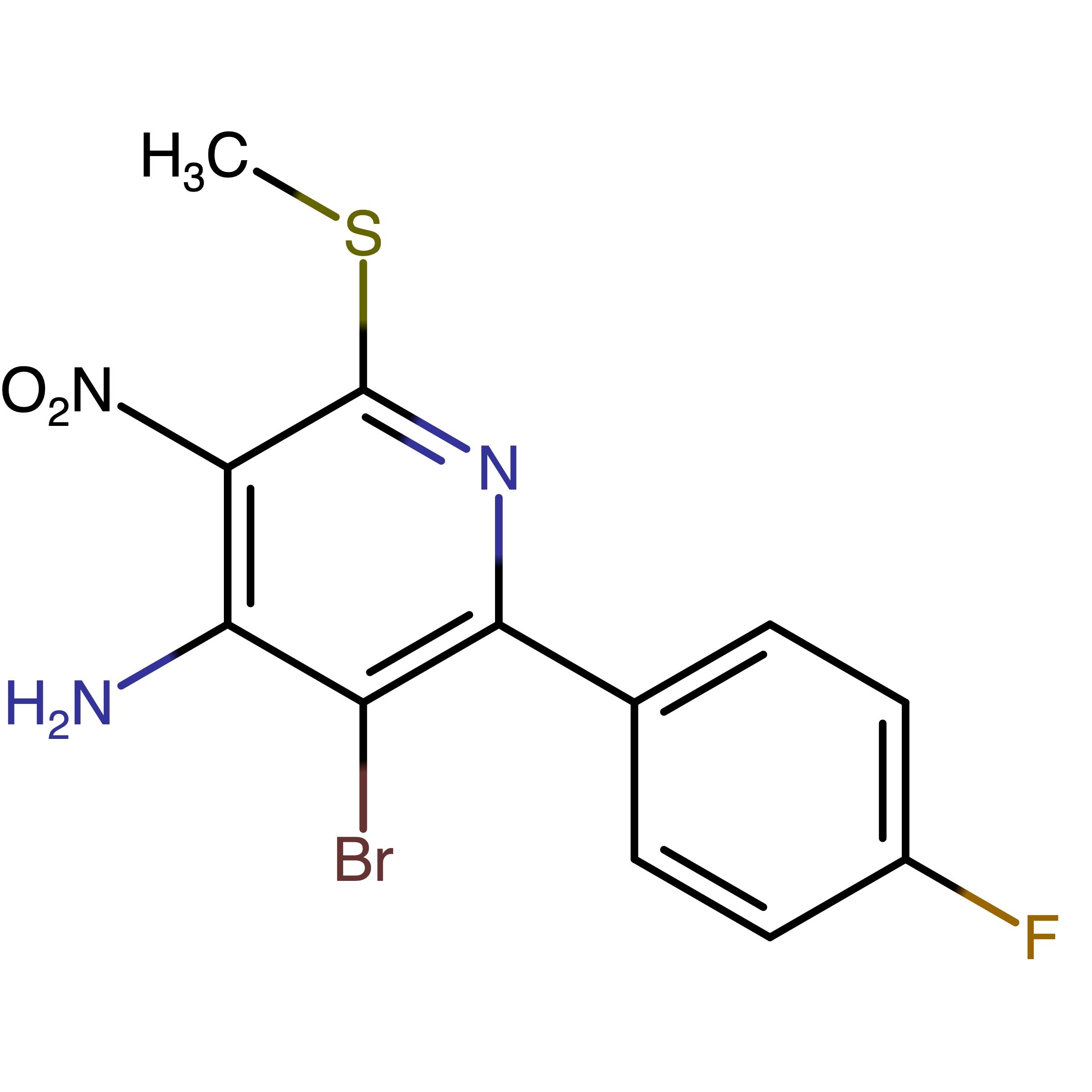 CAS RN 2304630-81-5 | 3-Bromo-2-(4-fluorophenyl)-6-methylsulfanyl-5-nitropyridin-4-amine