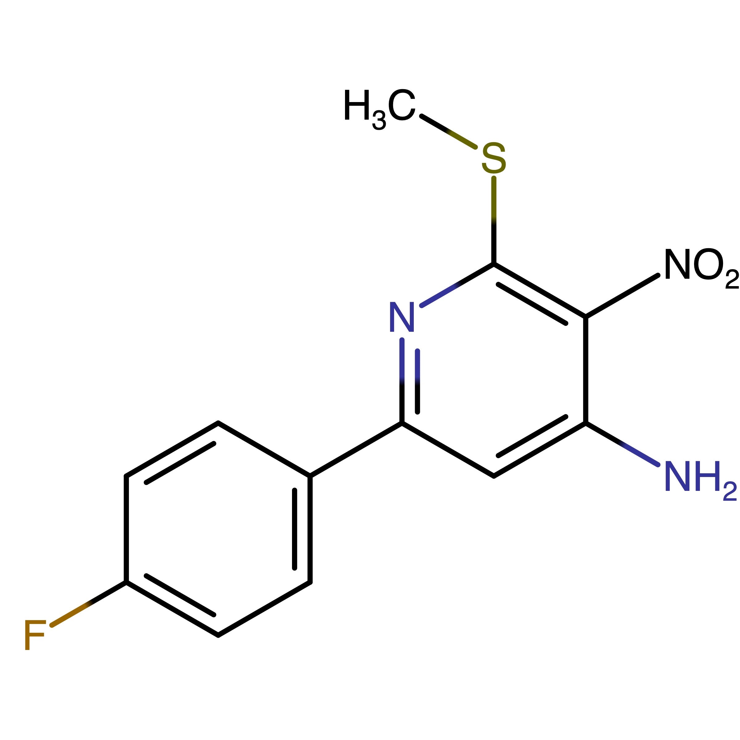CAS RN 2304630-82-6 | 6-(4-Fluorophenyl)-2-methylsulfanyl-3-nitropyridin-4-amine