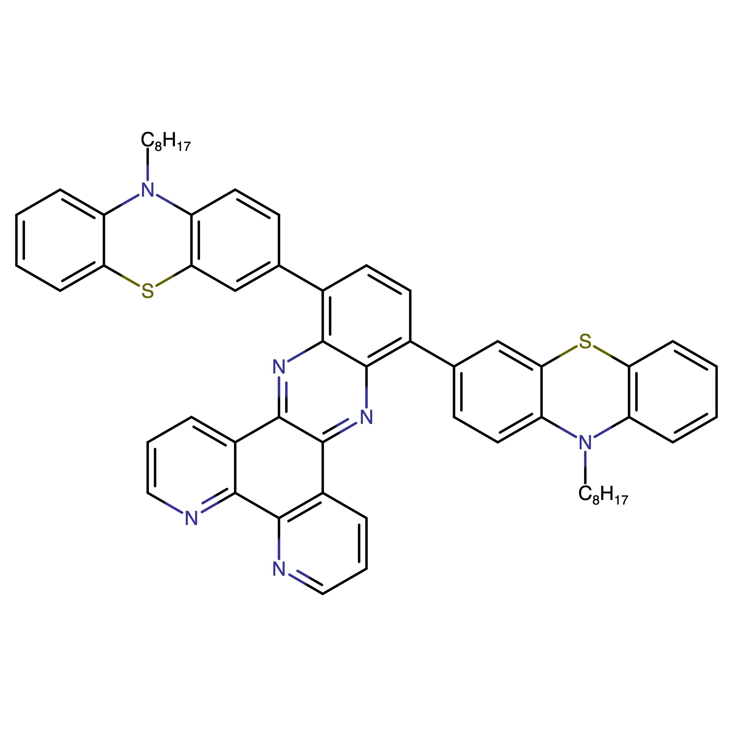 CAS RN 2326414-08-6 | 10,13-[ Bis(10-octyl-10H-phenothiazine-3-yl)]dipyrido[3,2-a:2,3-c]phenazine