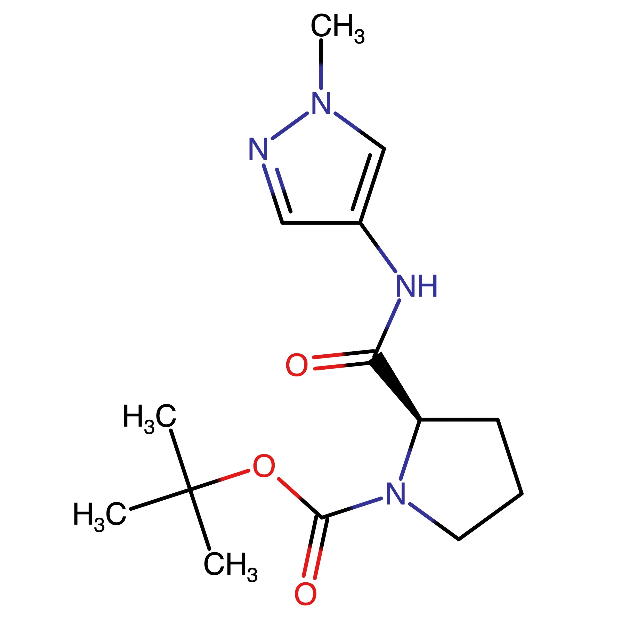 CAS RN 2360634-70-2 | tert-Butyl (2R)-2-[(1-methylpyrazol-4-yl)carbamoyl]pyrrolidine-1-carboxylate