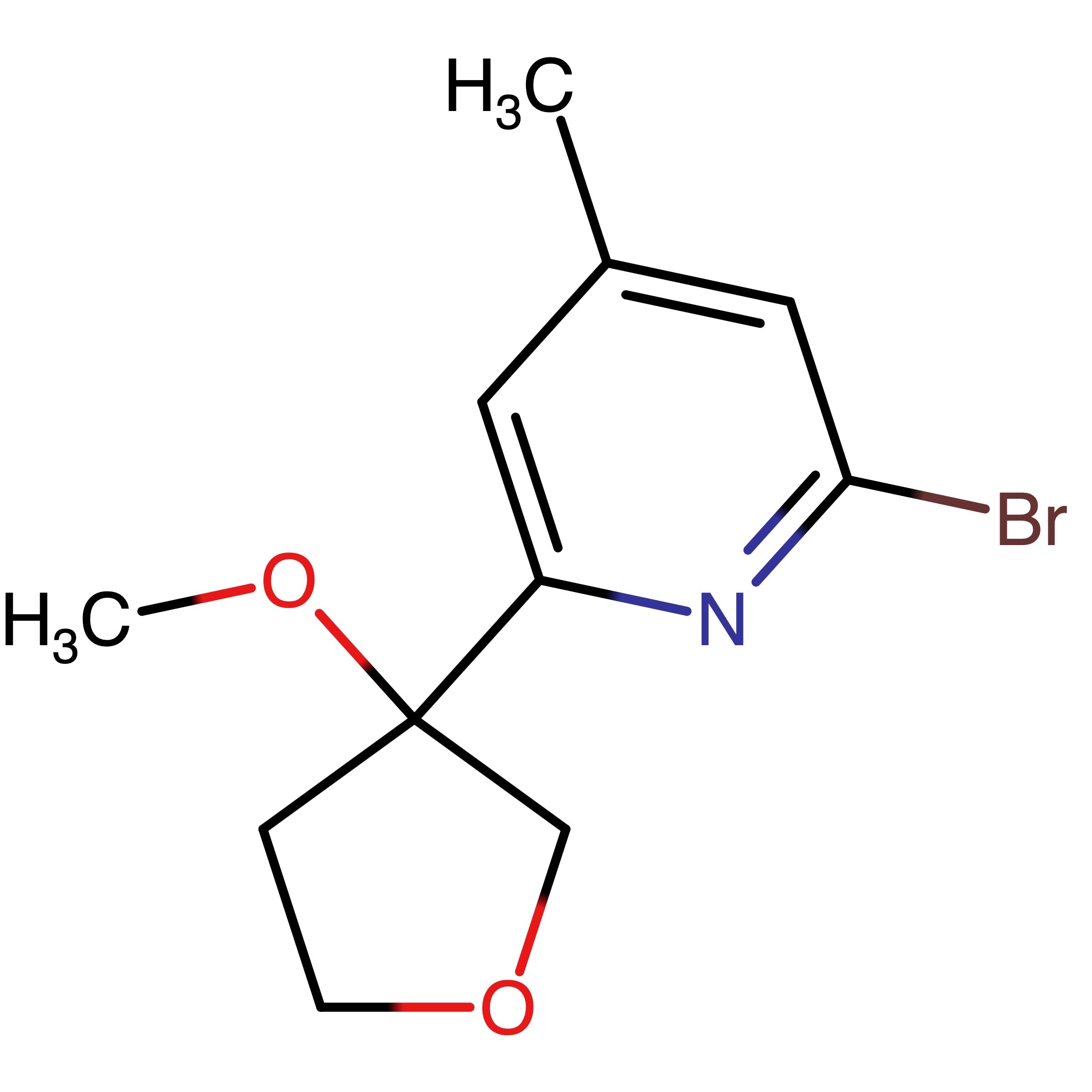 CAS RN 2368946-06-7 | 2-Bromo-6-(3-methoxytetrahydrofuran-3-yl)-4-methylpyridine | MFCD33405242