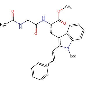 2375596-72-6 | tert-Butyl (S)-3-(2-(2-acetamidoacetamido)-3-methoxy-3-oxopropyl)-2-styryl-1H-indole-1-carboxylate - Hoffman Fine Chemicals