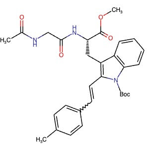 2375596-75-9 | tert-Butyl (S)-3-(2-(2-acetamidoacetamido)-3-methoxy-3-oxopropyl)-2-(4-methylstyryl)-1H-indole-1-carboxylate - Hoffman Fine Chemicals