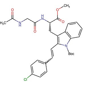 2375596-76-0 | tert-Butyl (S)-3-(2-(2-acetamidoacetamido)-3-methoxy-3-oxopropyl)-2-(4-chlorostyryl)-1H-indole-1-carboxylate - Hoffman Fine Chemicals