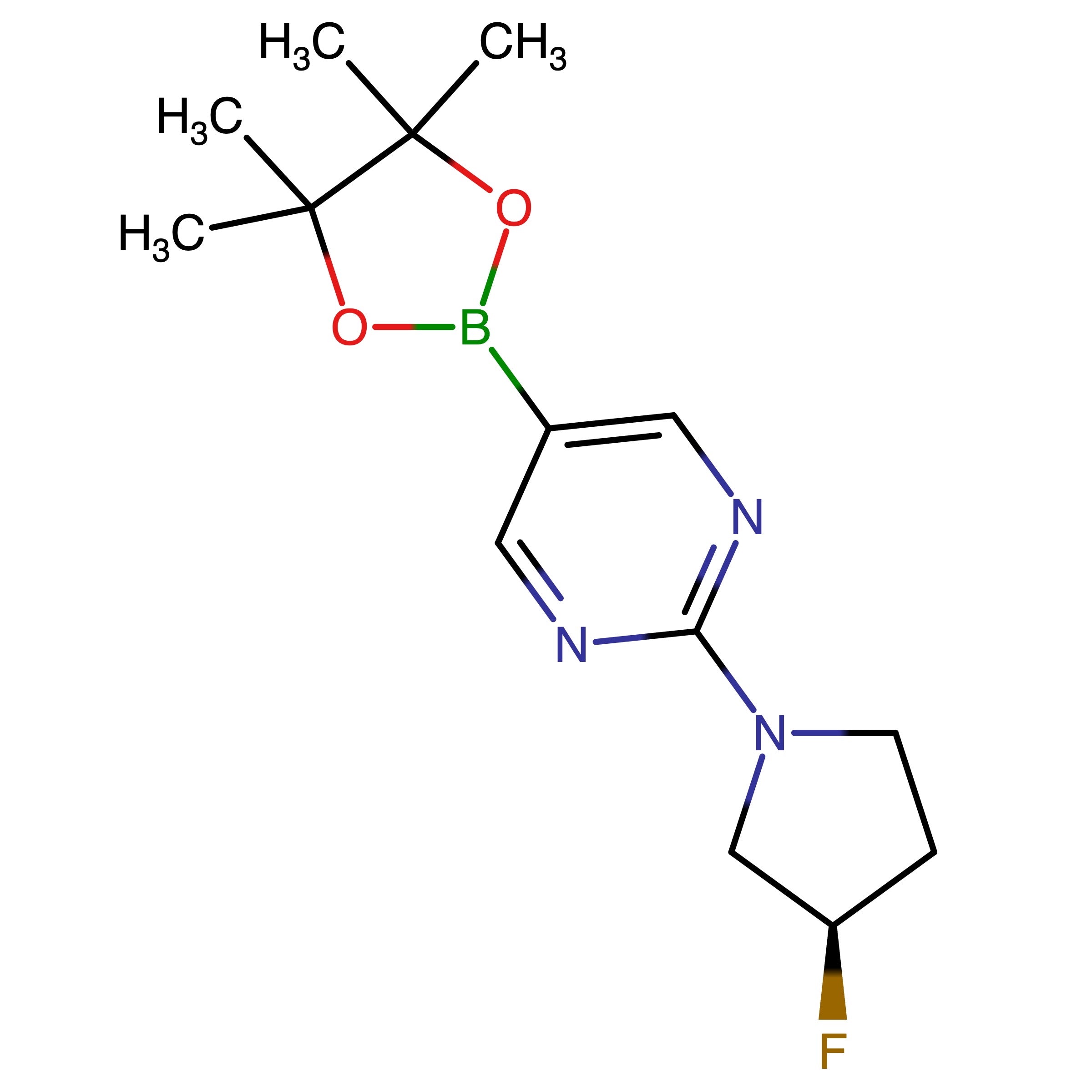 CAS RN 2398630-18-5 | (R)-2-(3-Fluoropyrrolidin-1-yl)-5-(4,4,5,5-tetramethyl-1,3,2-dioxaborolan-2-yl)pyrimidine