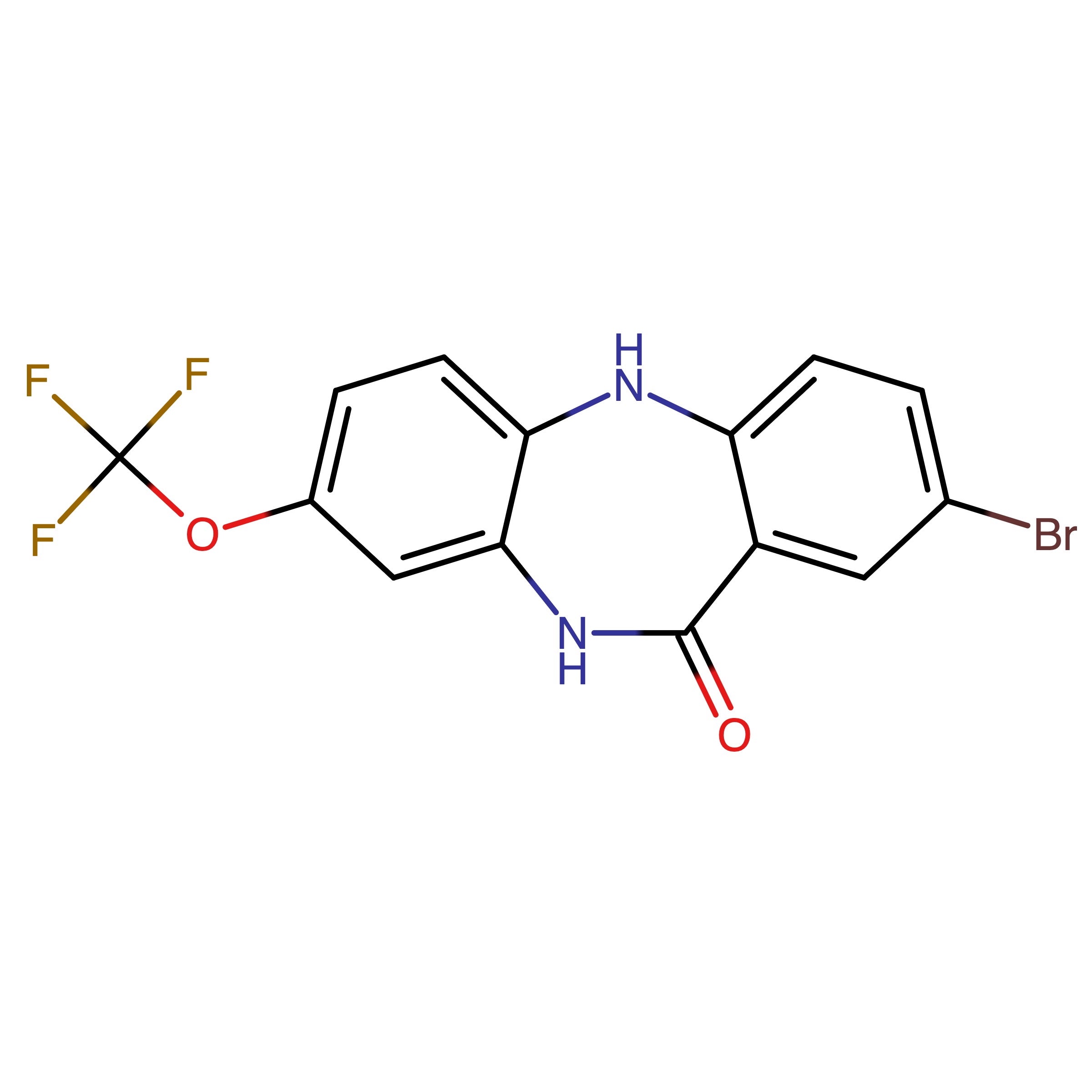 CAS RN 2410035-21-9 | 2-Bromo-8-(trifluoromethoxy)-5,10-dihydro-11H-dibenzo[b,e][1,4]diazepin-11-one