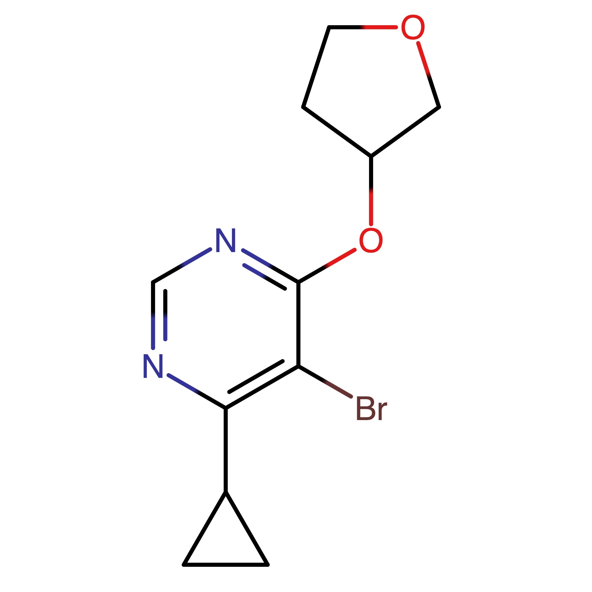 CAS RN 2446483-50-5 | 5-Bromo-4-cyclopropyl-6-((tetrahydrofuran-3-yl)oxy)pyrimidine