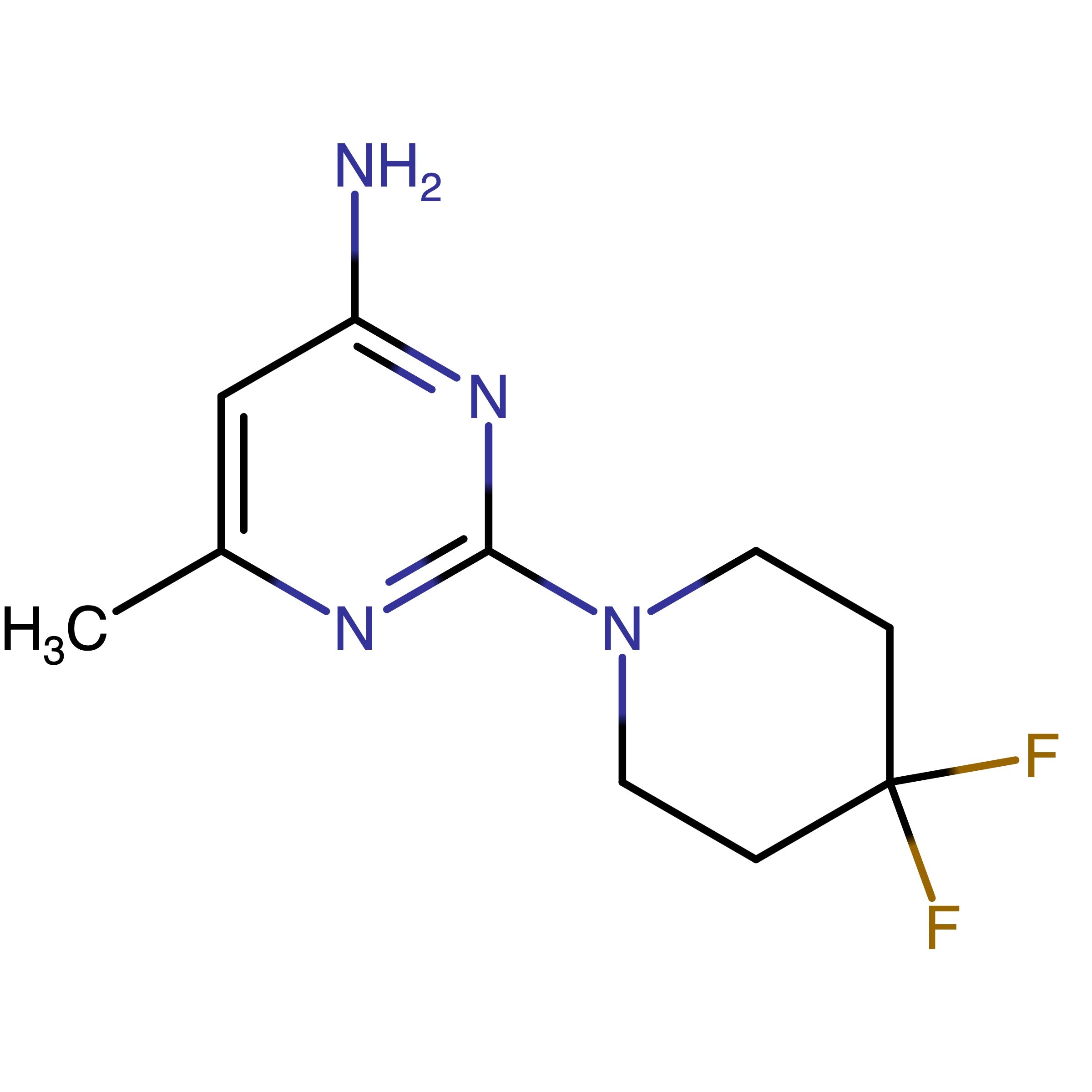 CAS RN 2446613-63-2 | 2-(4,4-Difluoropiperidin-1-yl)-6-methylpyrimidin-4-amine | MFCD35133602