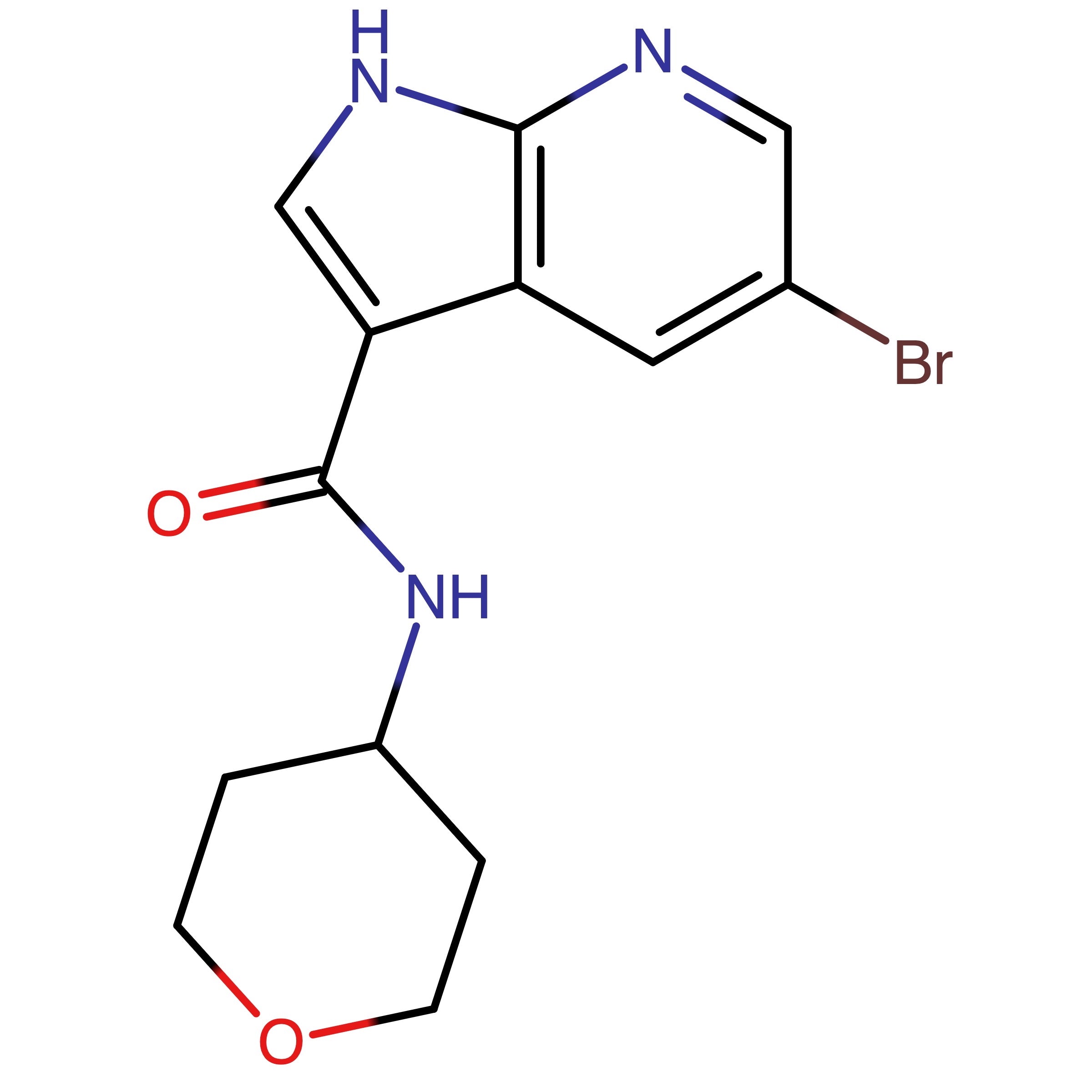 CAS RN 2450989-92-9 | 5-Bromo-N-tetrahydropyran-4-yl-1H-pyrrolo[2,3-b]pyridine-3-carboxamide