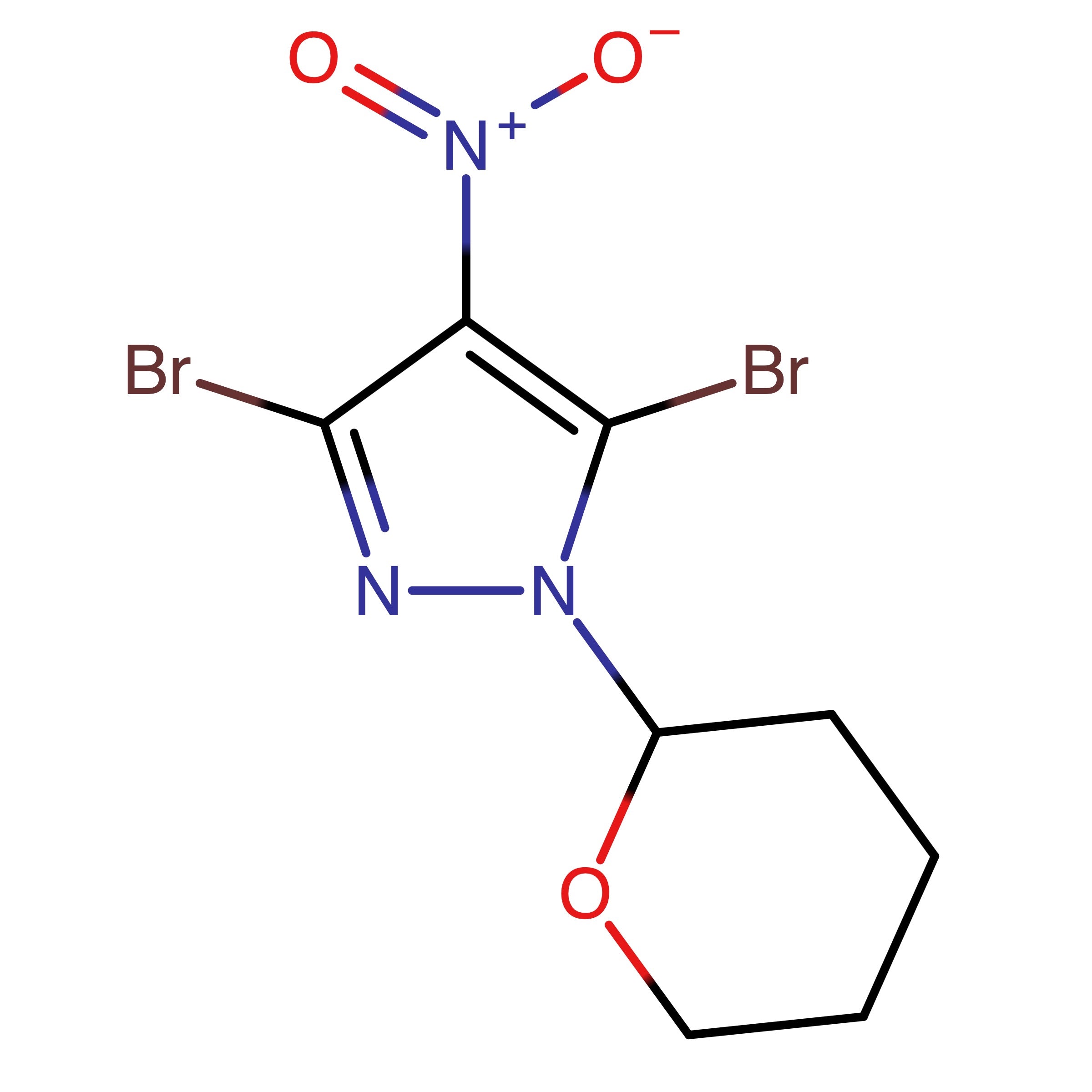 CAS RN 2454173-17-0 | Name: 3,5-Dibromo-4-nitro-1-(tetrahydro-2H-pyran-2-yl)-1H-pyrazole | MDL: MFCD34646728
