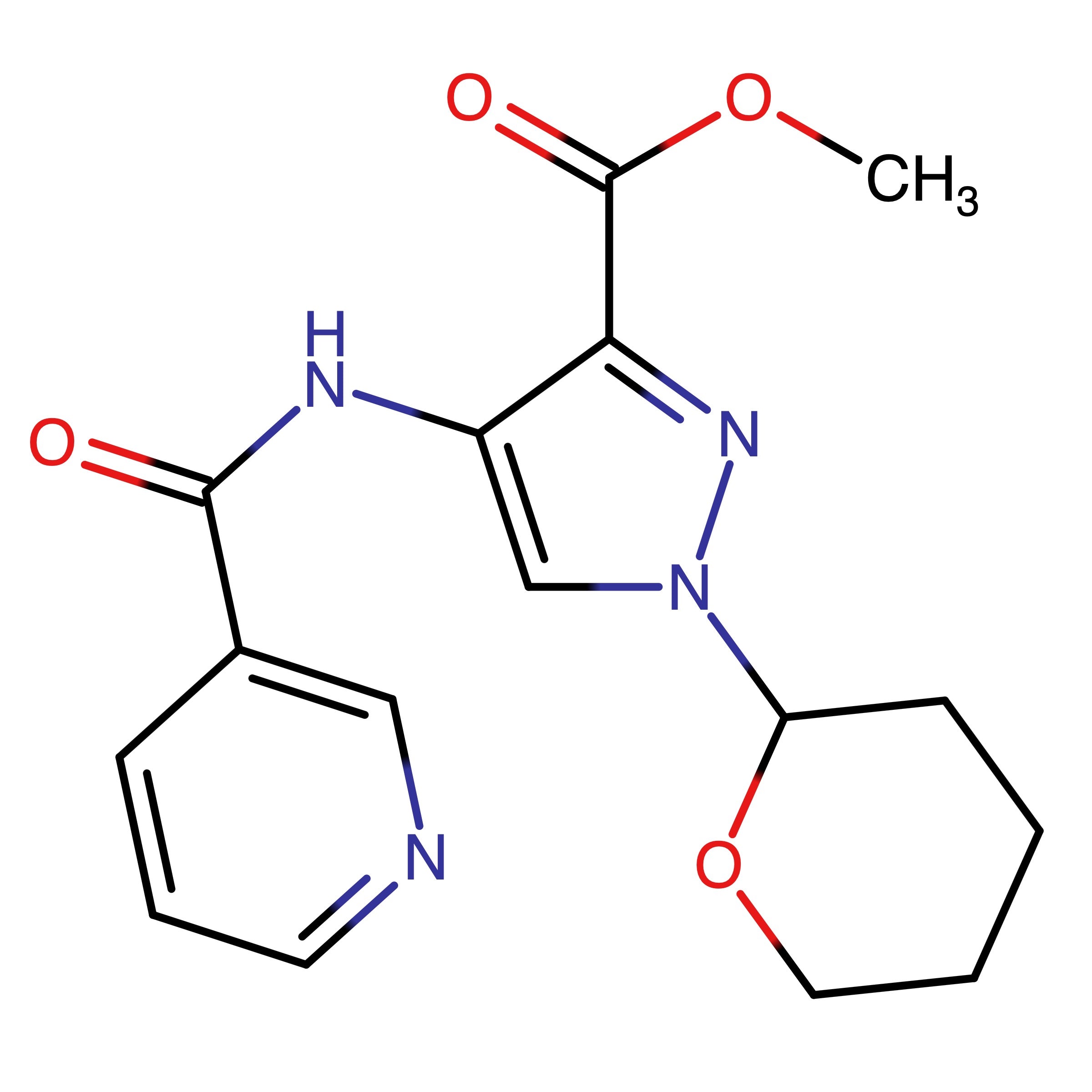 CAS RN 2454173-21-6 | Name: Methyl 4_(nicotinamido)_1_(tetrahydro_2H_pyran_2_yl)_1H_pyrazole_3_carboxylate
