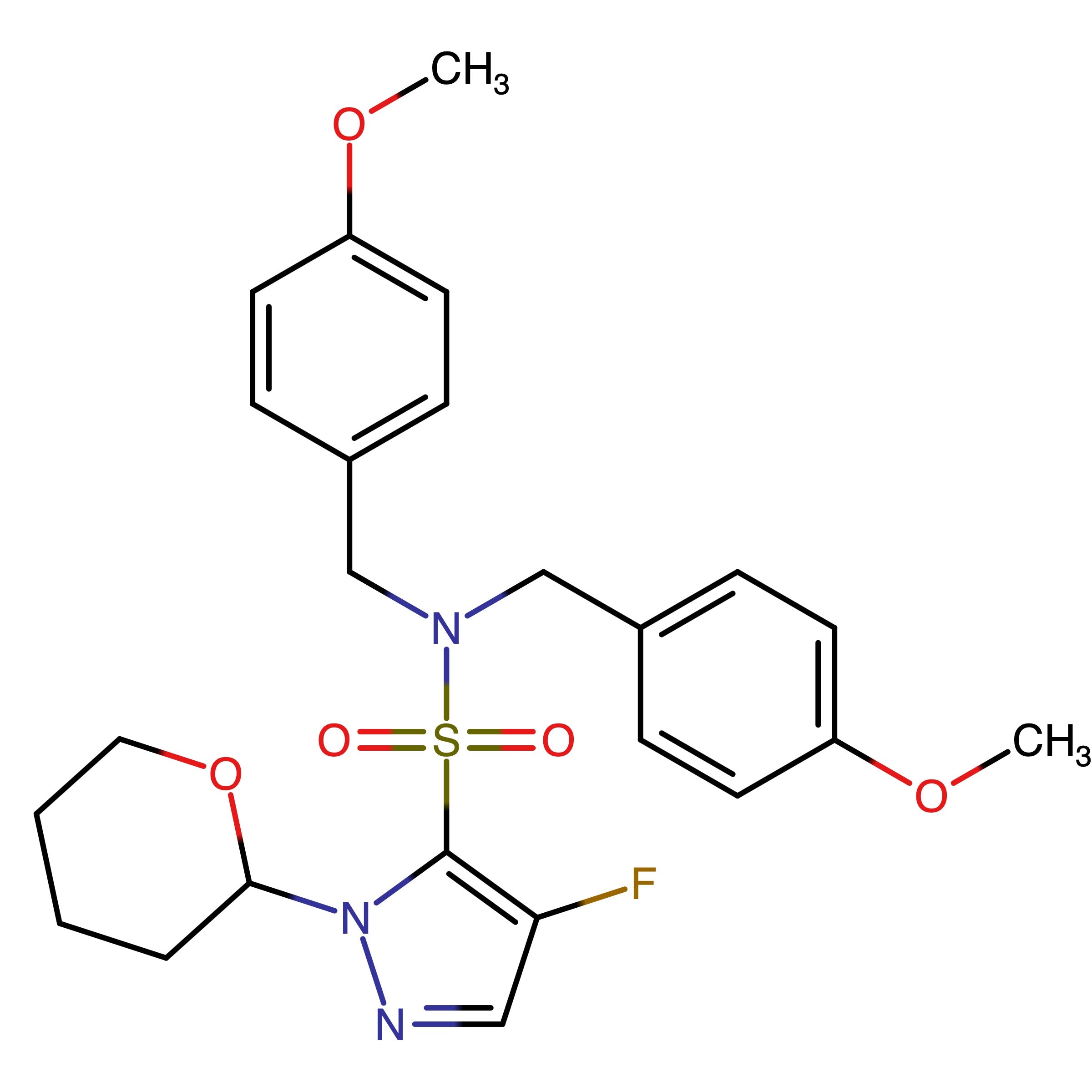 CAS RN 2608943-64-0 | 4_Fluoro_N,N_bis(4_methoxybenzyl)_1_(tetrahydro_2H_pyran_2_yl)_1H_pyrazole_5_sulfonamide