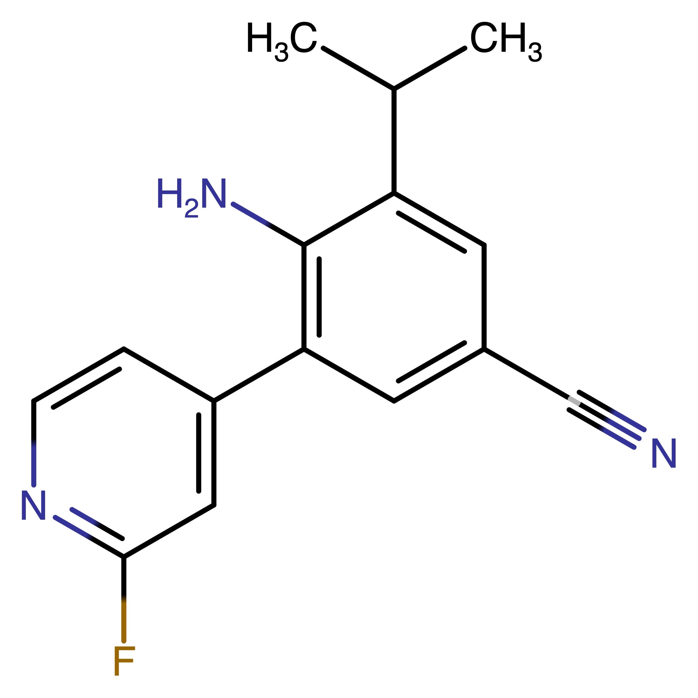 CAS RN 2608946-67-2 | 4_Amino_3_(2_fluoropyridin_4_yl)_5_(propan-2-yl)benzonitrile