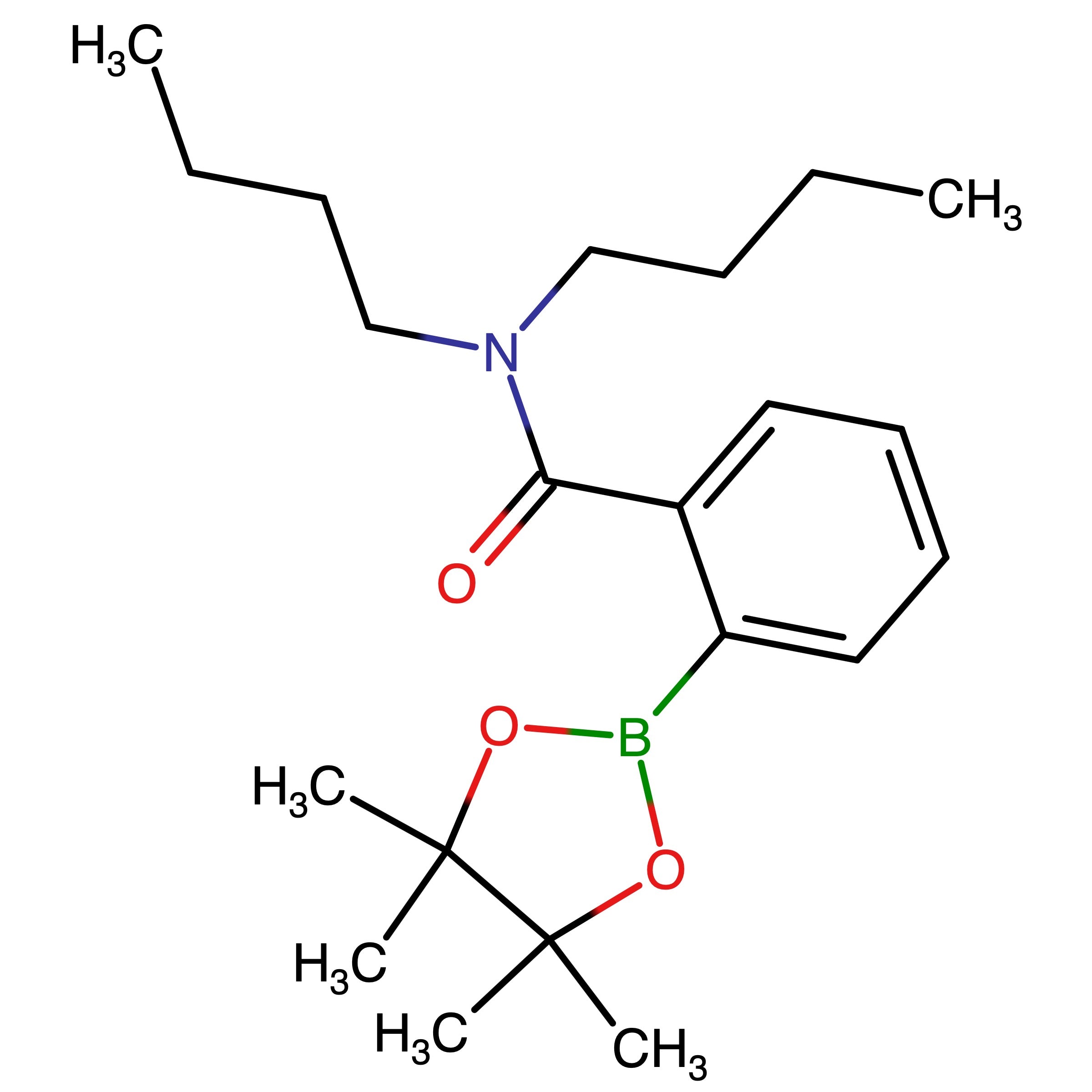 CAS RN 2624407-58-3 | Name: N,N-Dibutyl-2-(4,4,5,5-tetramethyl-1,3,2-dioxaborolan-2-yl)benzamide | MDL: MFCD24039551