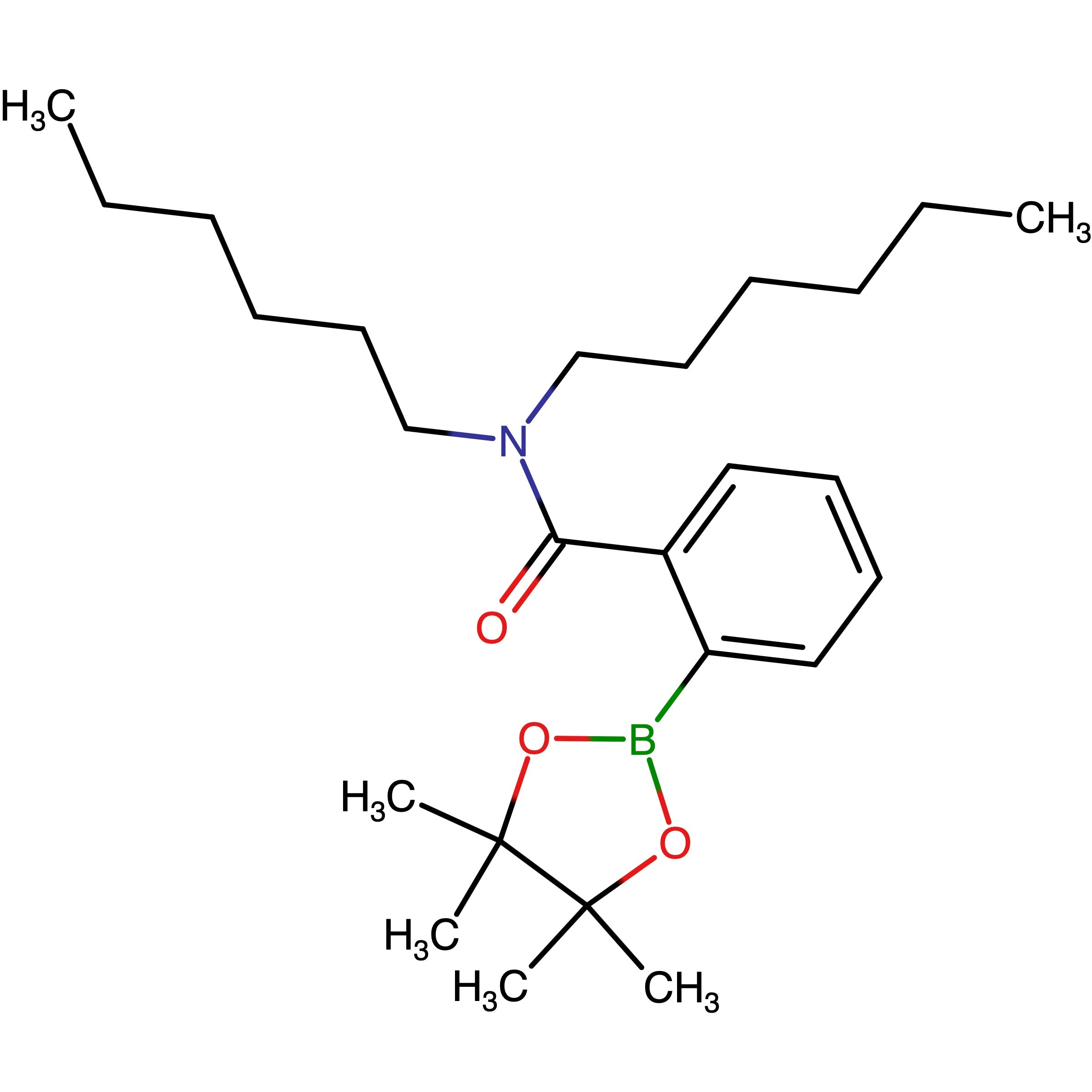 CAS RN 2624407-60-7 | Name: N,N-Dihexyl-2-(4,4,5,5-tetramethyl-1,3,2-dioxaborolan-2-yl)benzamide