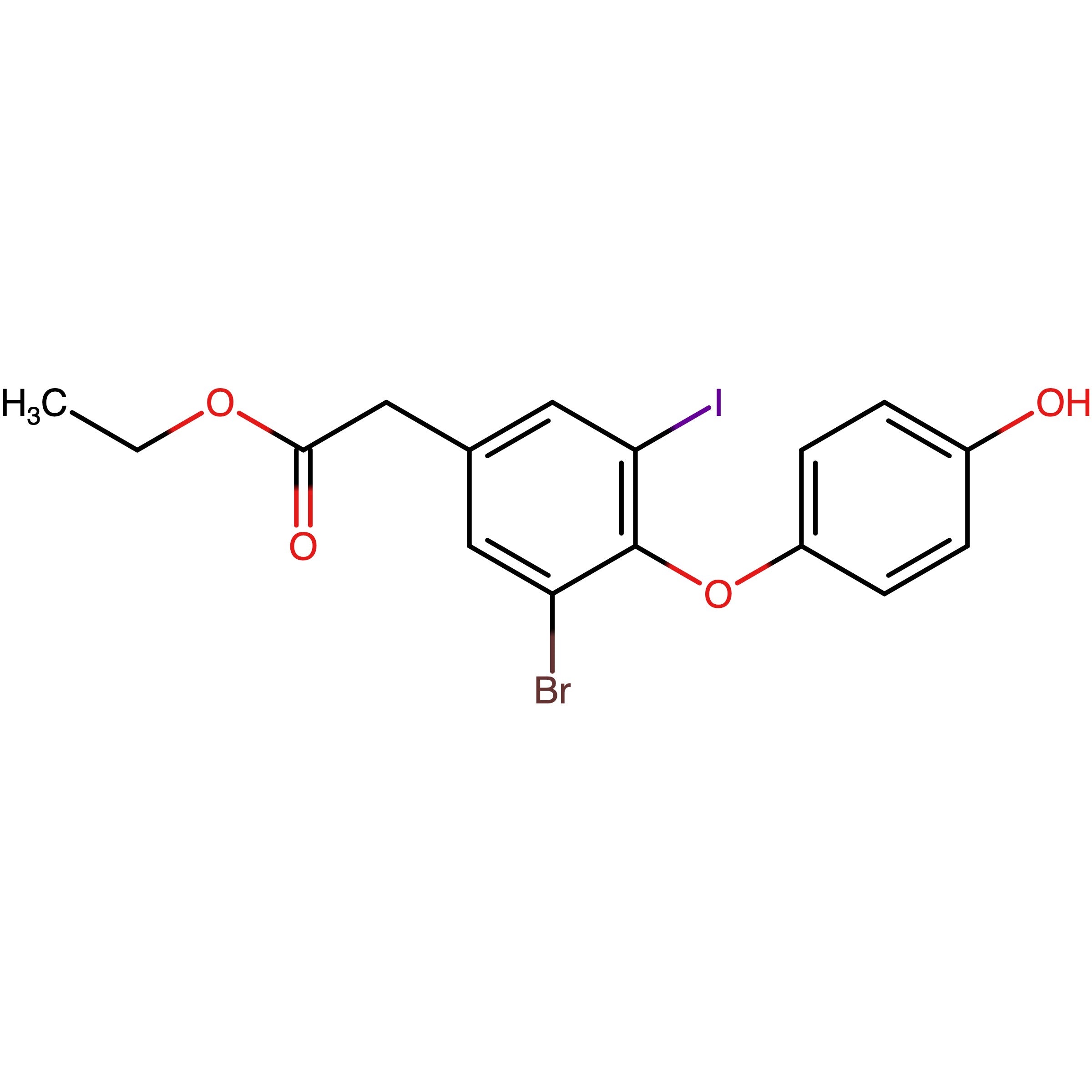 CAS RN 2636771-06-5 | Ethyl 3-bromo-4-(4-hydroxyphenoxy)-5-iodophenylacetate