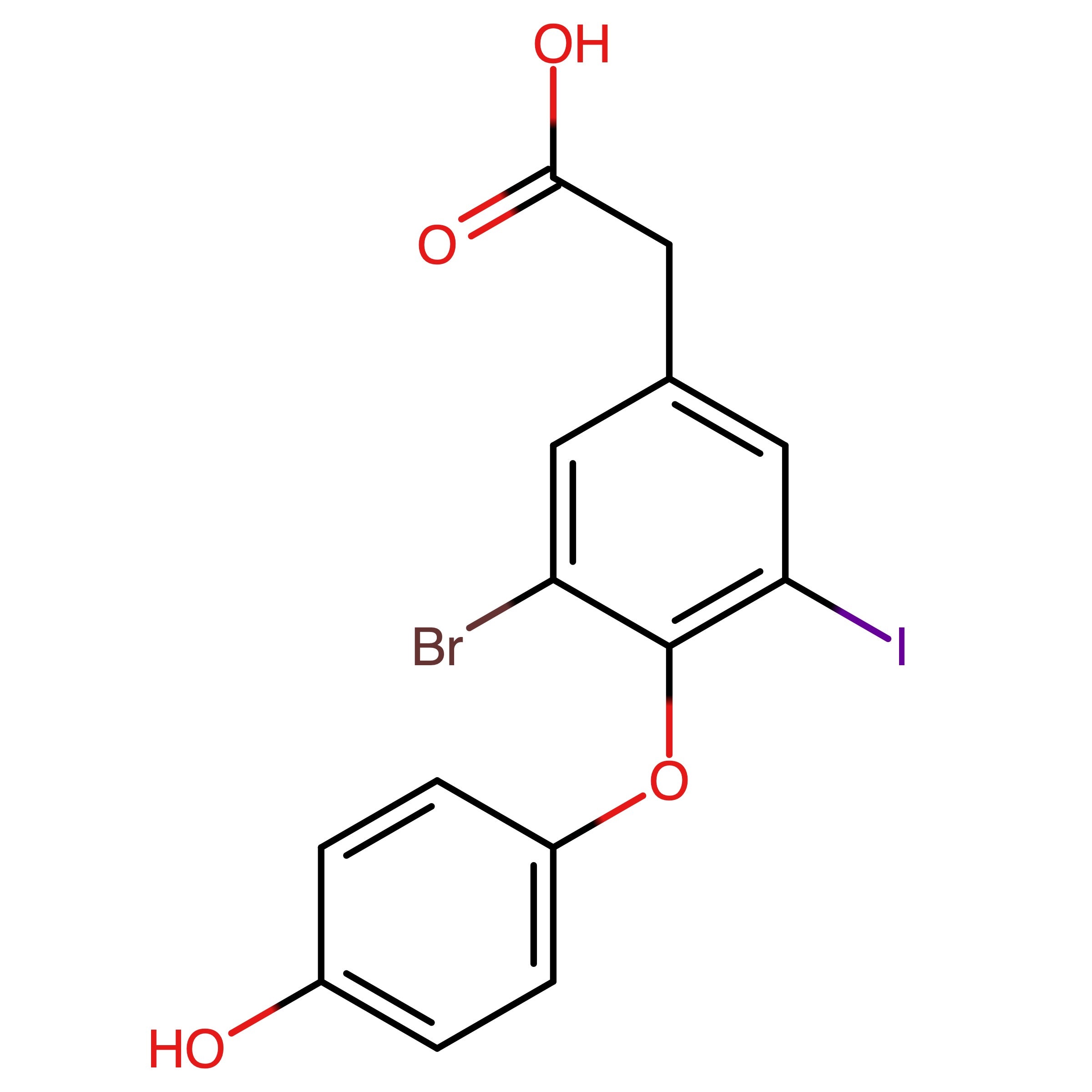CAS RN 2636771-07-6 | 3-Bromo-4-(4-hydroxyphenoxy)-5-iodophenylacetic acid