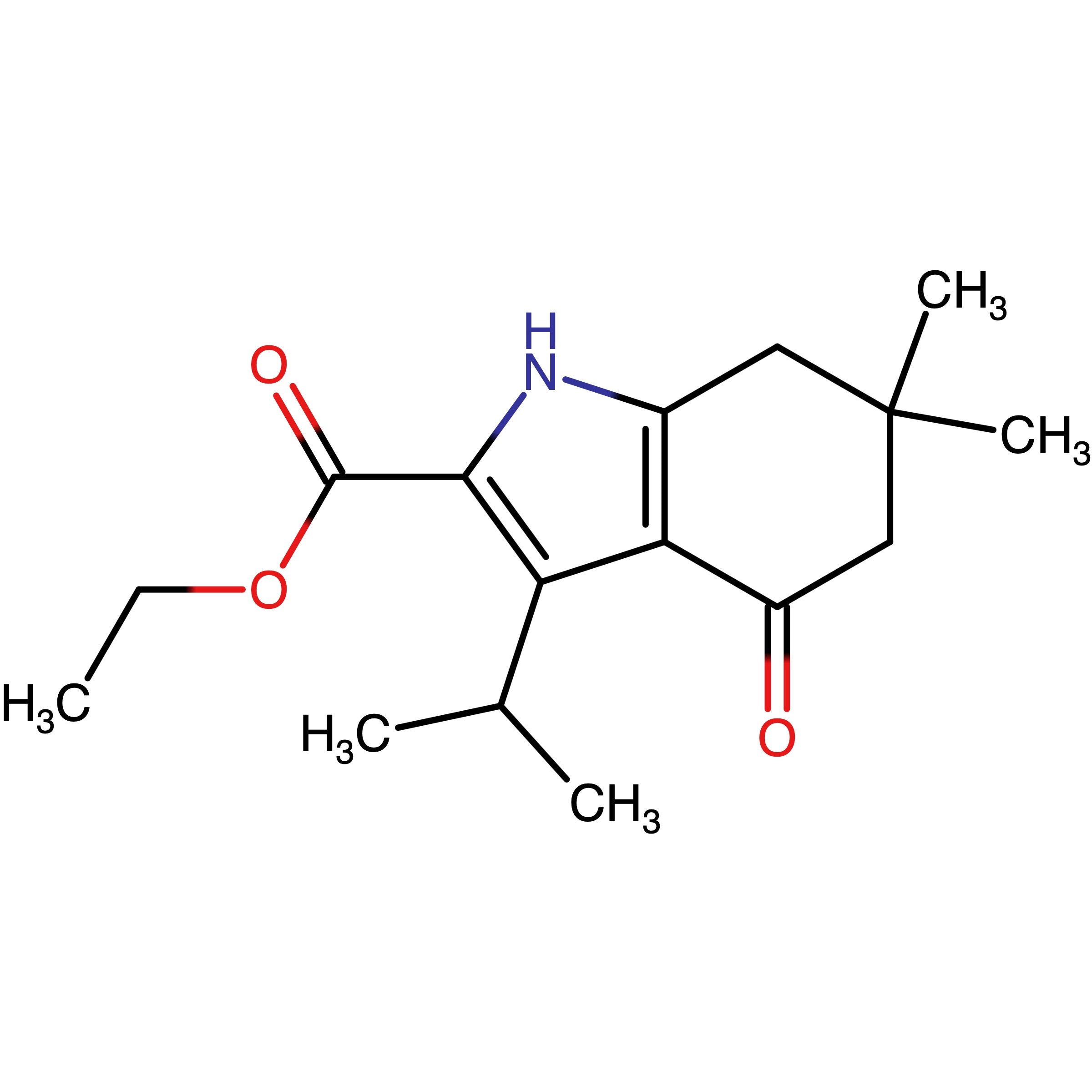 CAS RN 2648855-44-9 | Name: Ethyl 3_(propan-2-yl)_6,6_dimethyl_4_oxo_4,5,6,7_tetrahydro_1H_indole_2_carboxylate