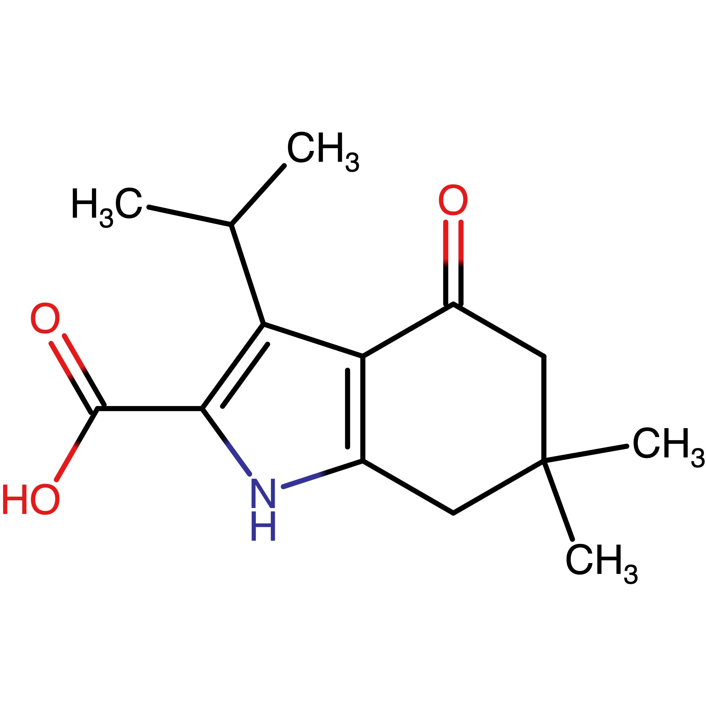 CAS RN 2648855-45-0 | Name: 3_(Propan-2-yl)_6,6_dimethyl_4_oxo_4,5,6,7_tetrahydro_1H_indole_2_carboxylic acid