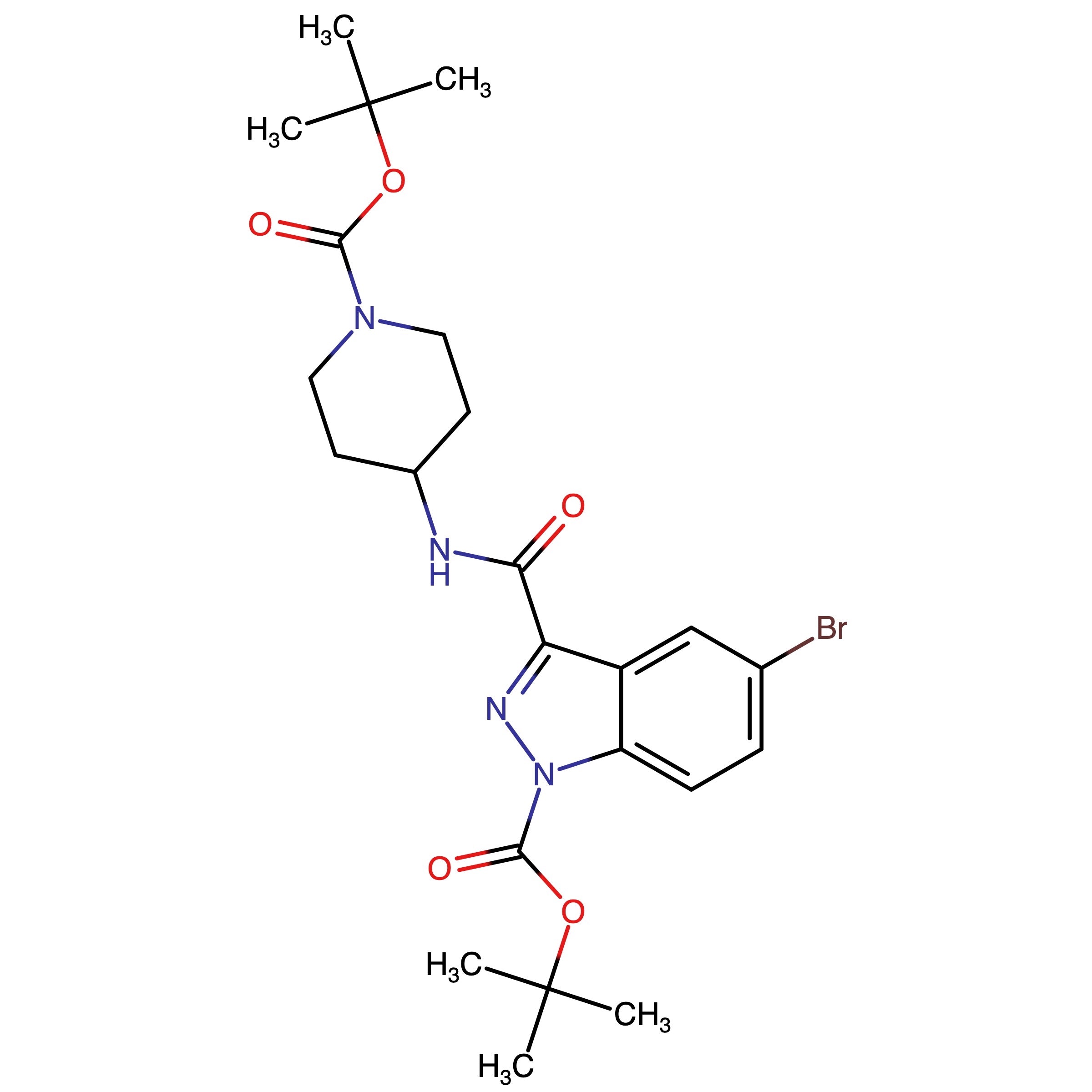 CAS RN 2652013-10-8 | tert-Butyl 5-bromo-3-((1-(tert-butoxycarbonyl) piperidin-4-yl) carbamoyl)-1H-indazole-1-carboxylate