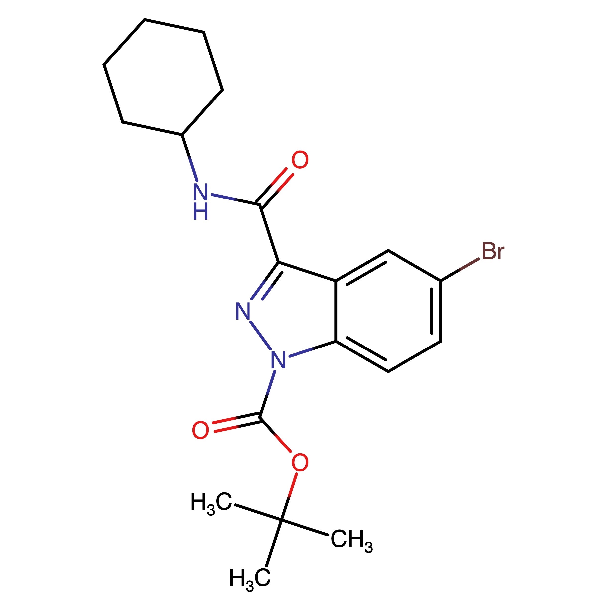 CAS RN 2652013-18-6 | tert-Butyl 5-bromo-3-(cyclohexylcarbamoyl)-1H-indazole-1-carboxylate