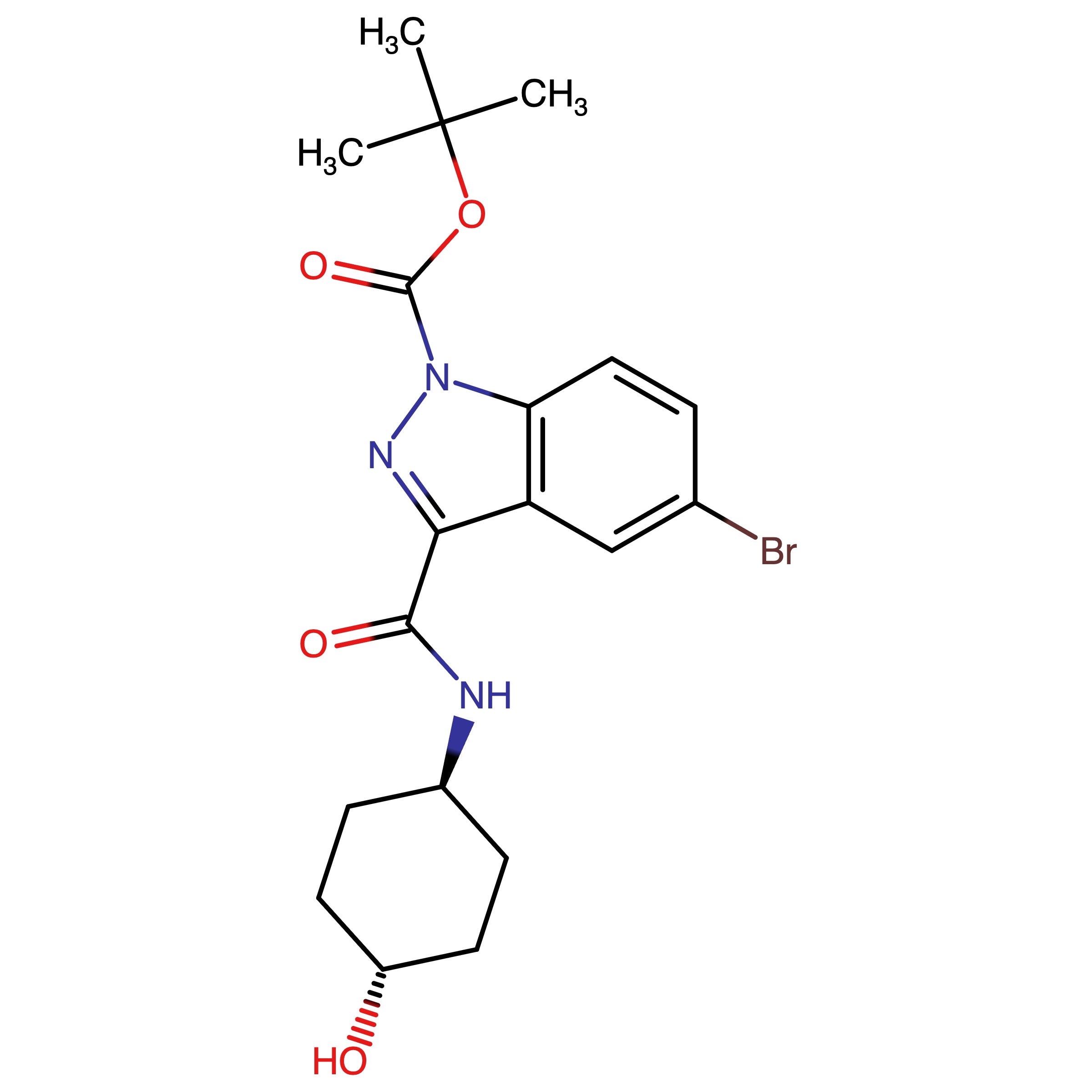 CAS RN 2652013-20-0 | tert-Butyl 5-bromo-3-(((1R,4R)-4-hydroxycyclohexyl)carbamoyl)-1H-indazole-1-carboxylate