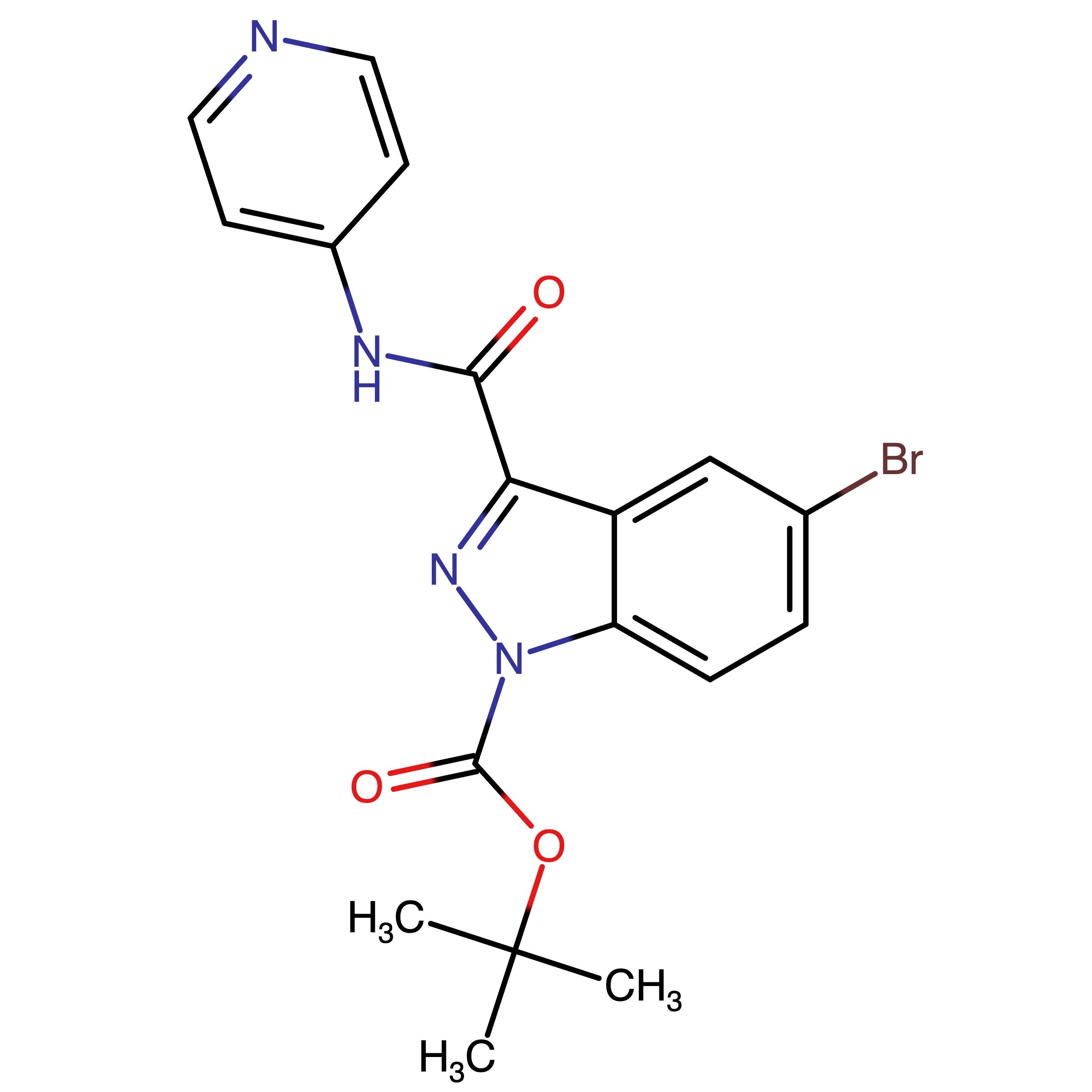CAS RN 2652013-21-1 | tert-Butyl 5-bromo-3-(pyridin-4-ylcarbamoyl)-1H-indazole-1-carboxylate