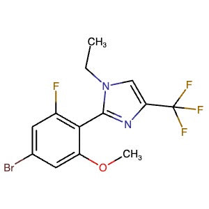 2750603-51-9 | 2-(4-Bromo-2-fluoro-6-methoxyphenyl)-1-ethyl-4-(trifluoromethyl)-1H-imidazole - Hoffman Fine Chemicals